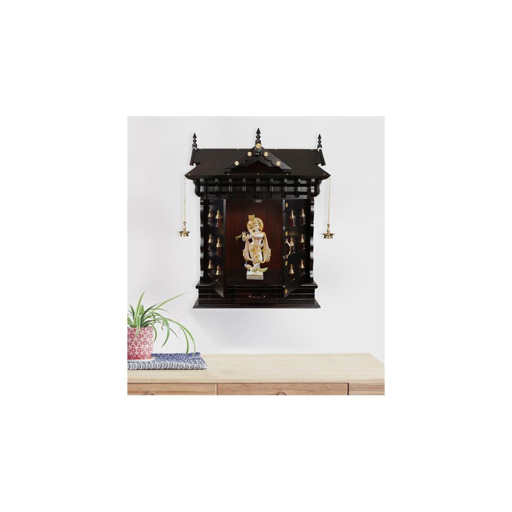 tamanna engineered wood prayer unit in mahagony finish