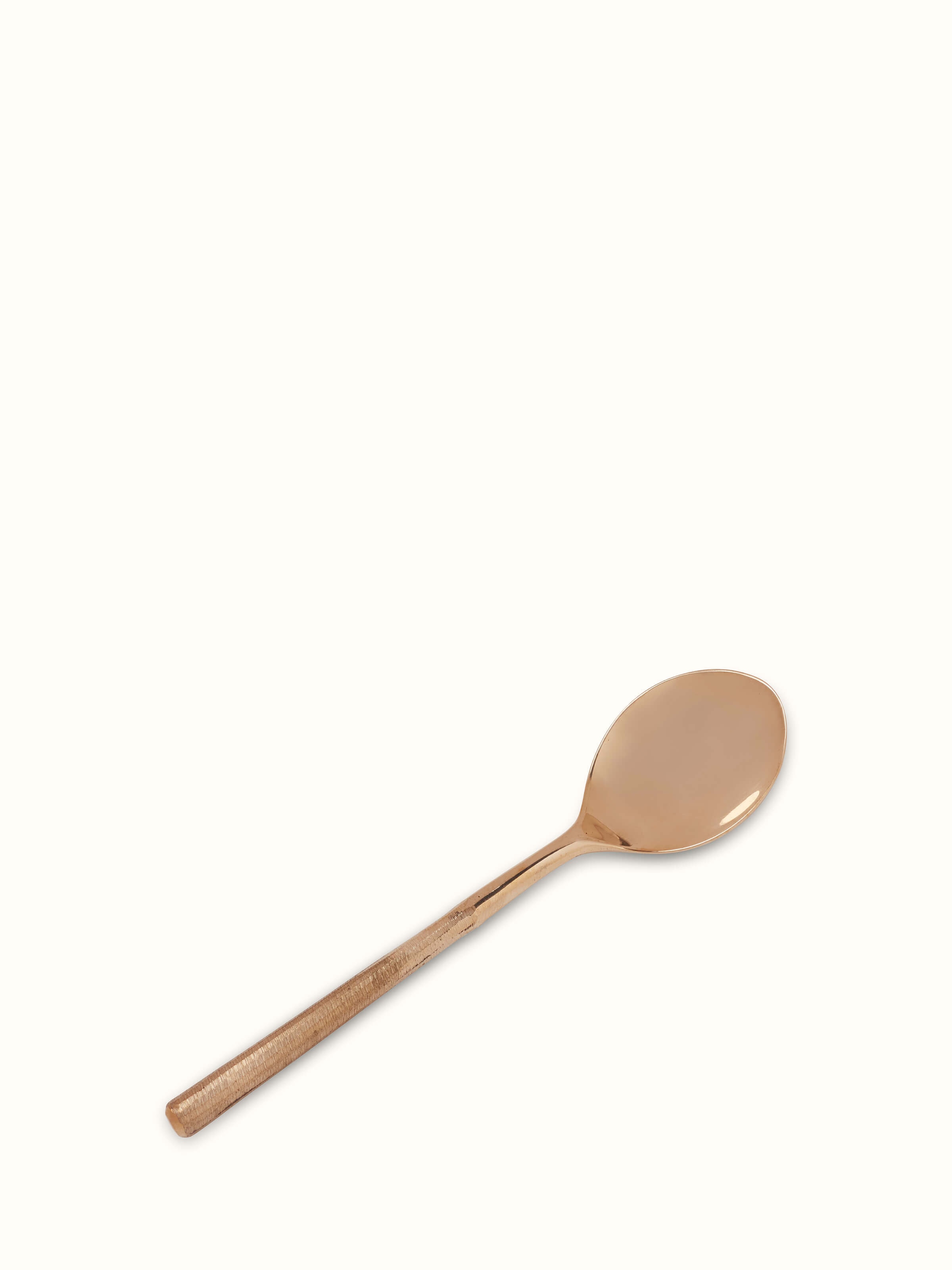 Top view of Bell metal teaspoon revealing its sleek design and high-quality material