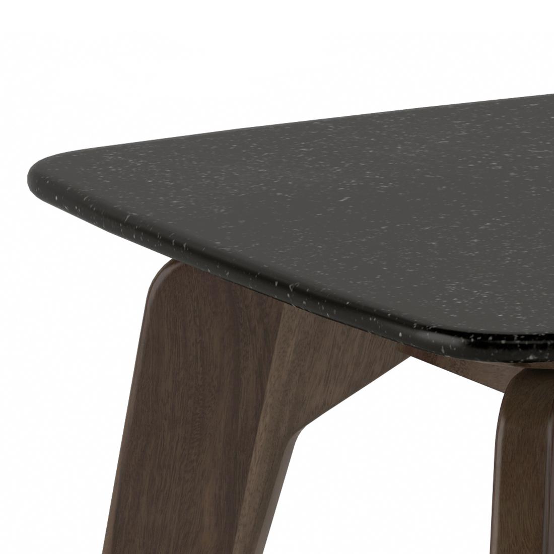 Galaxy Stone Side Table in American Walnut Finish