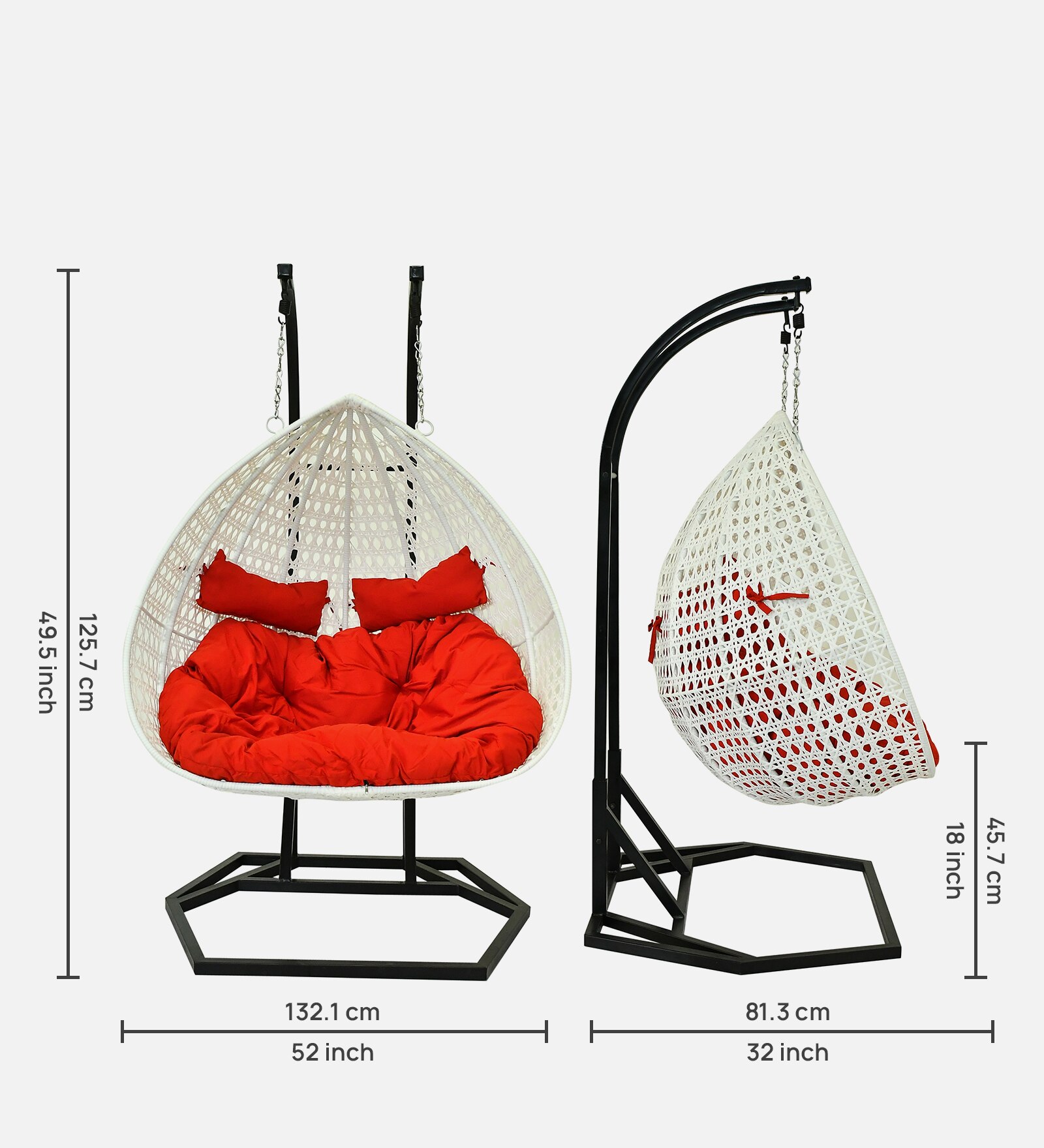 Zermatt Wicker Swing In White