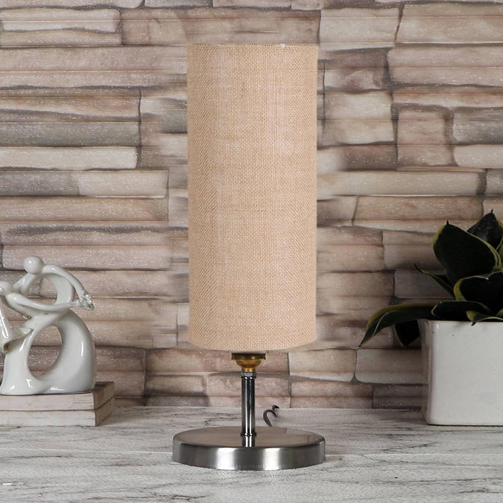 Beige Jute table lamp with Steel Base -48