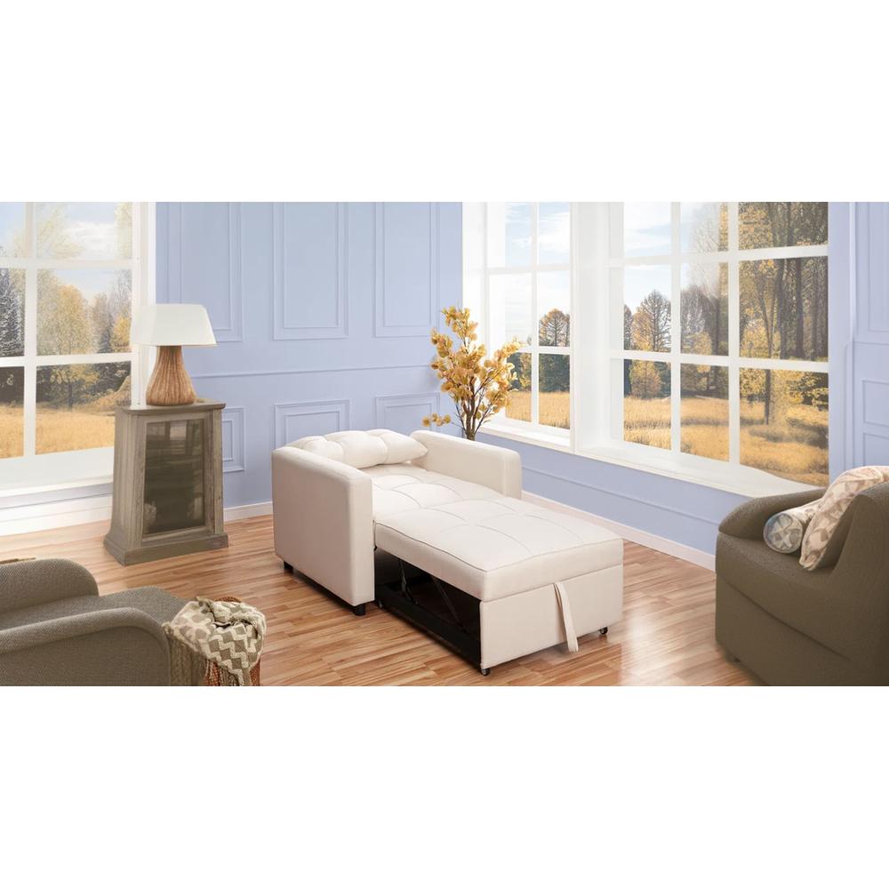 Gilbertson 1 Seater Sofa Cum Bed In Cream Color
