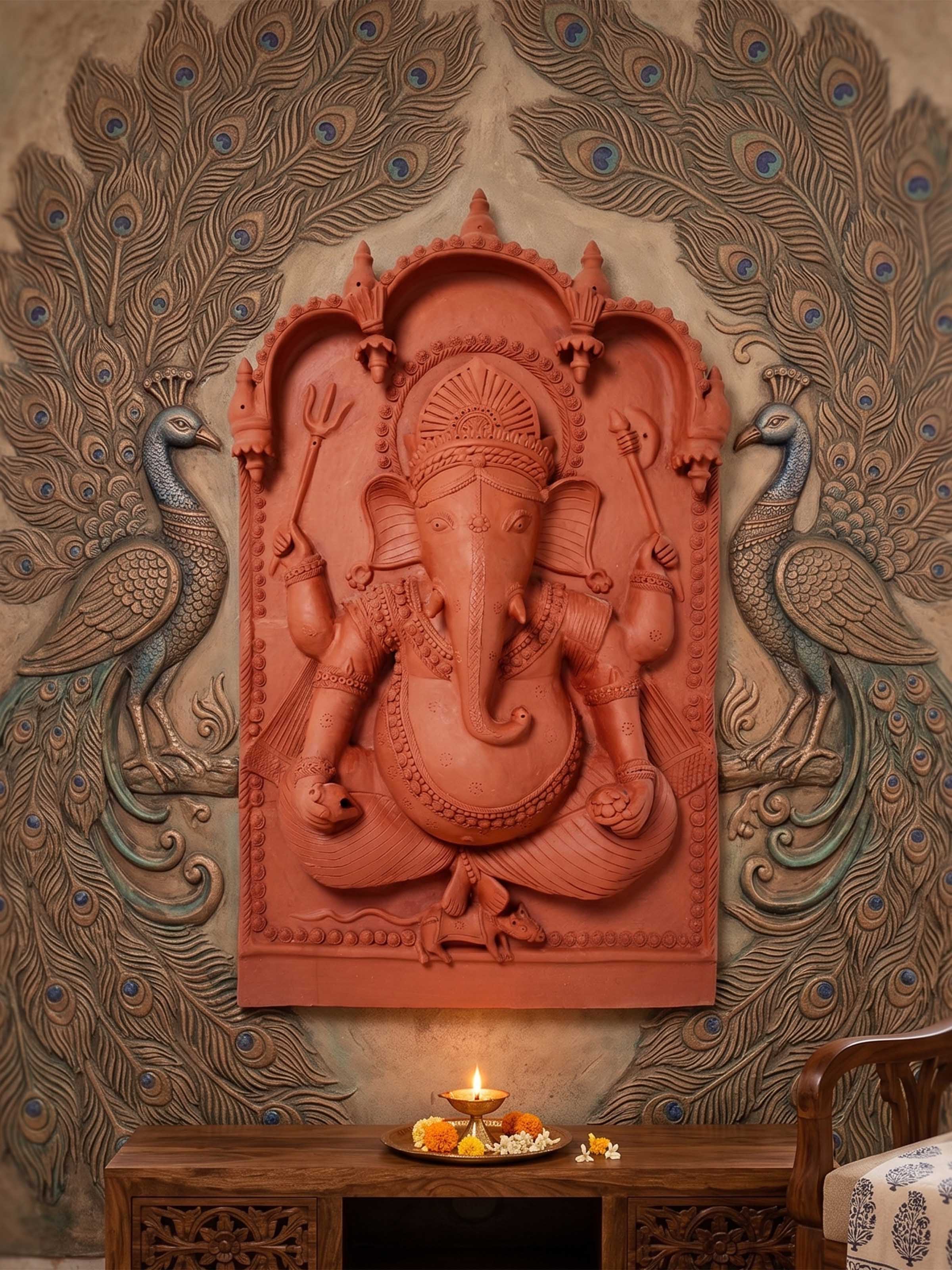 Terracotta Clay Ganesha Idol