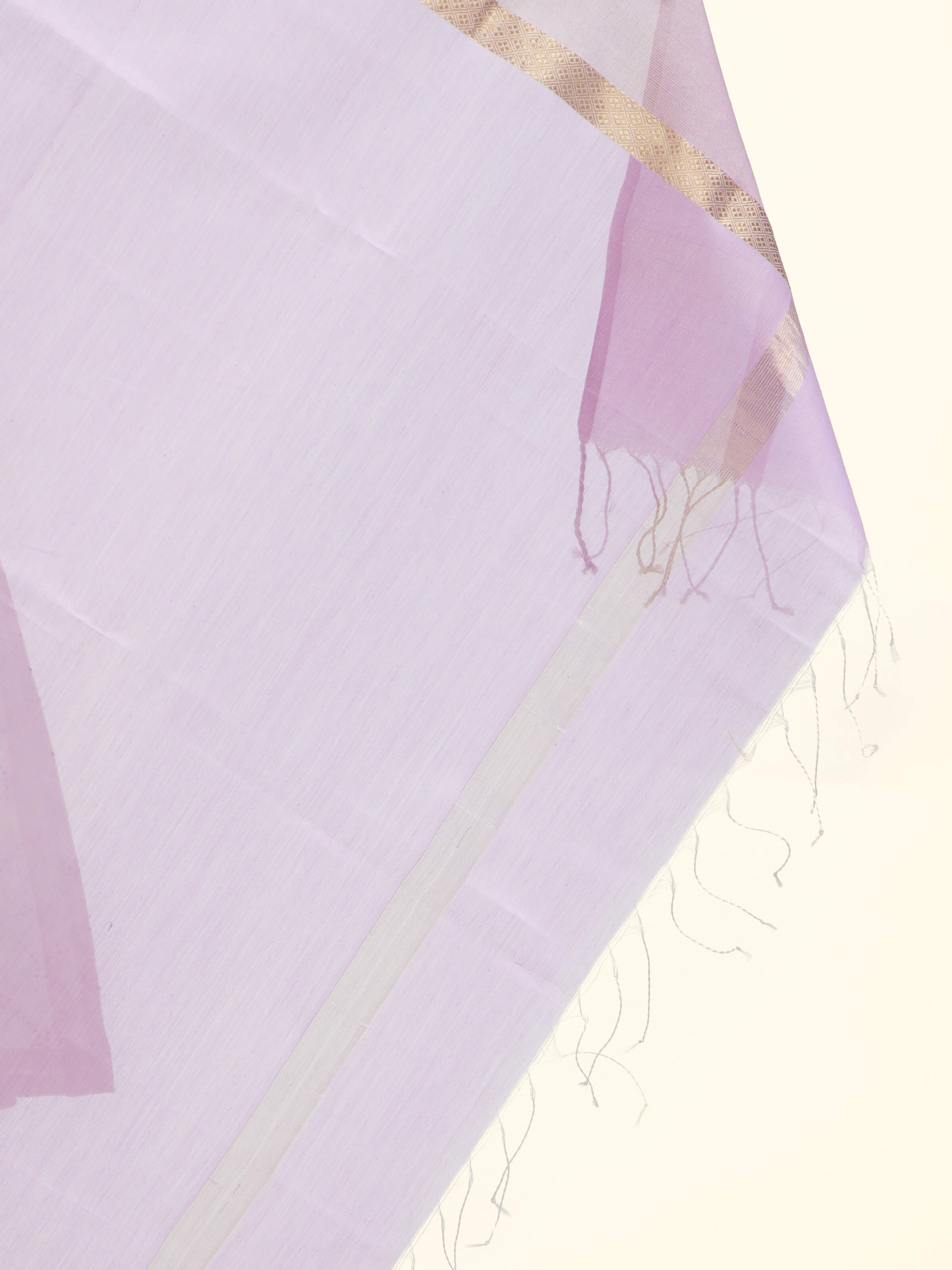 Mauve Cotton Silk Maheshwari Zari Border Dupatta