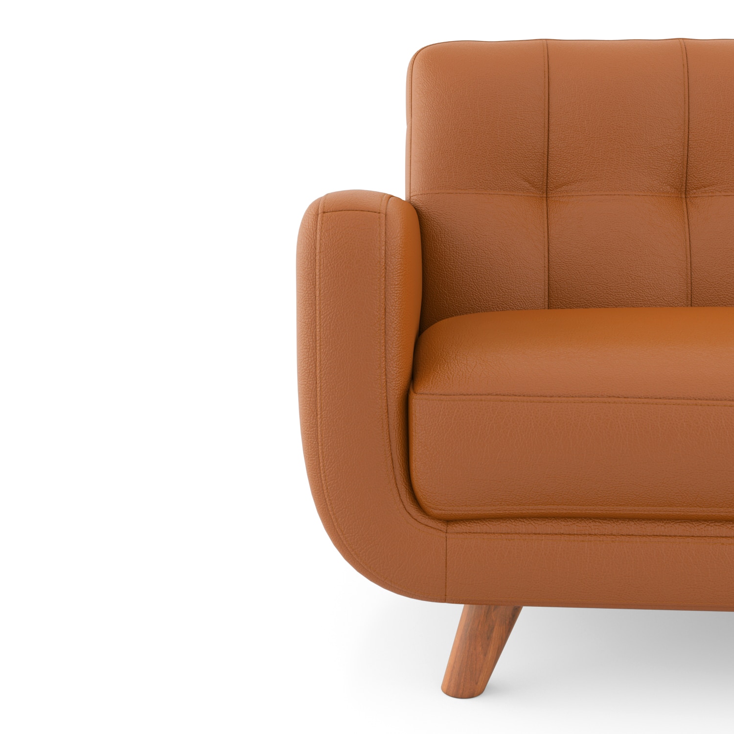 Waverly 1 Seater Leather Sofa in Apricot Colour