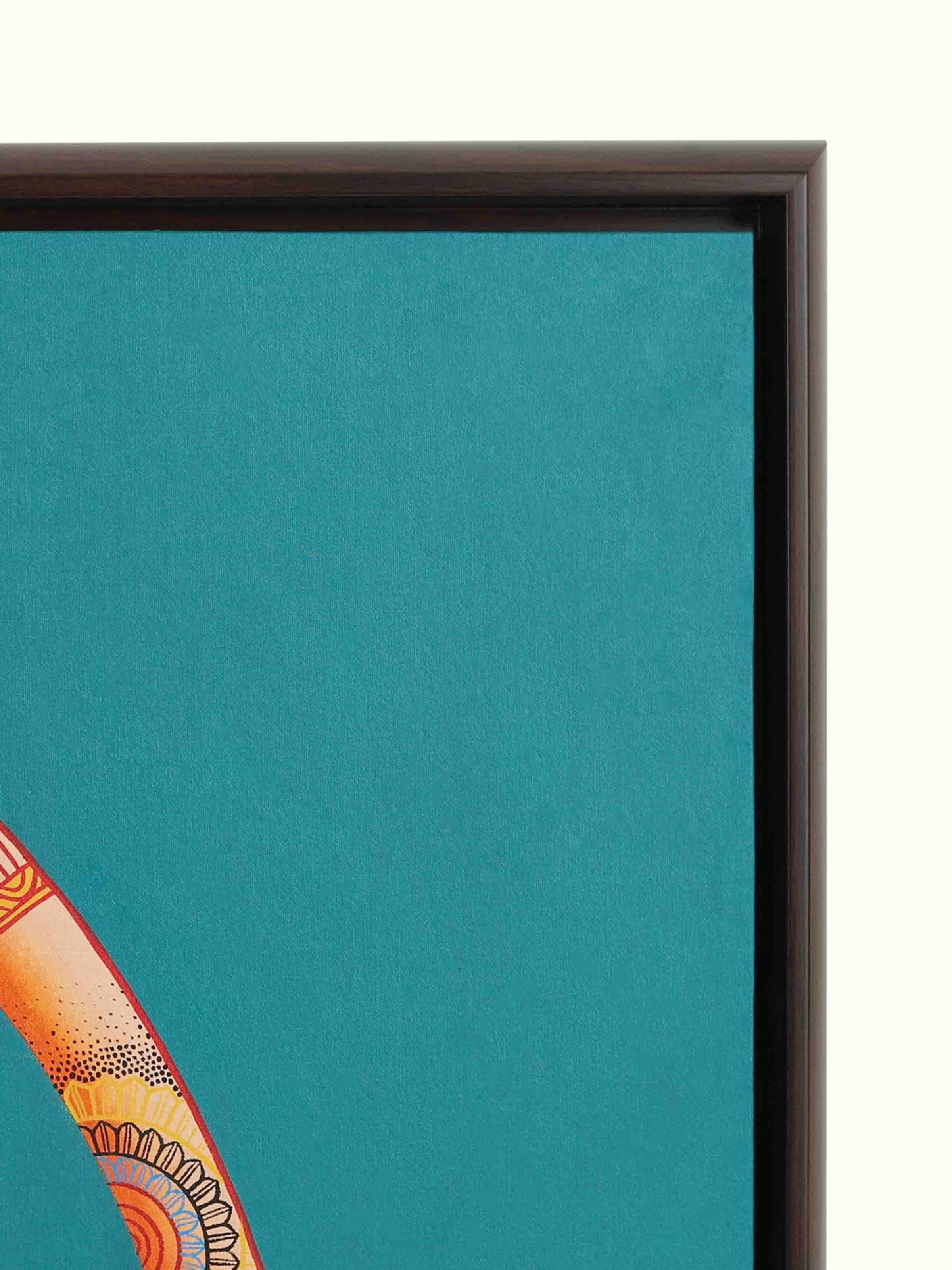 Detail shot of Shiva Parvati Kalighat Painting