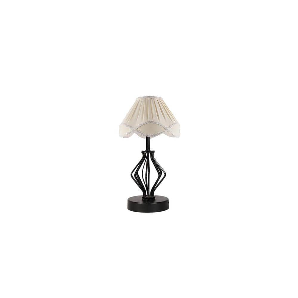 Frances Vintage off-white Shade Table lamp with Iron Base