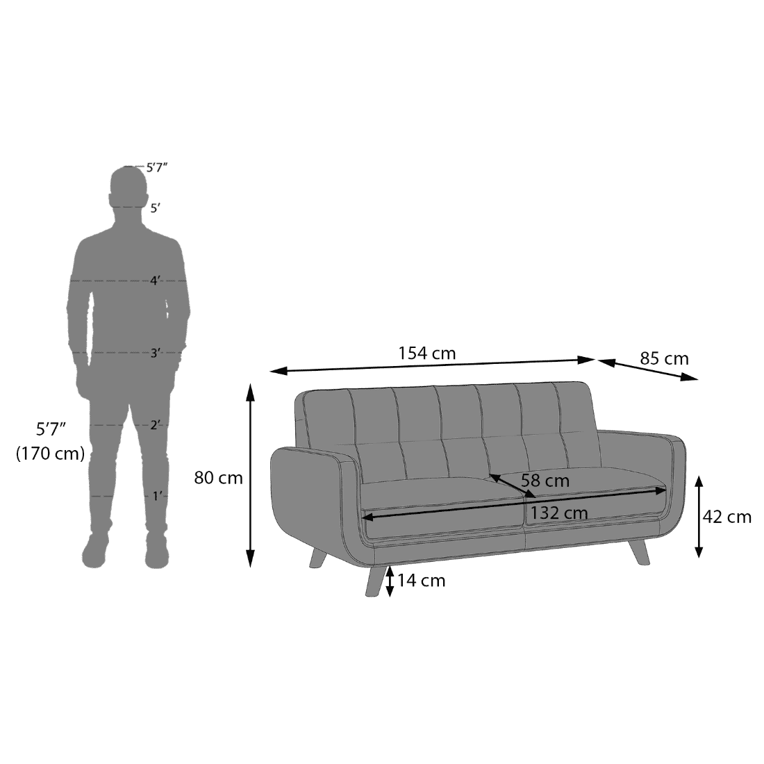Waverly 2 Seater Leather Sofa in Apricot