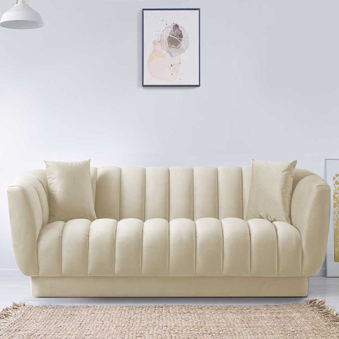 Exalt Fabric Sofa (Beige)