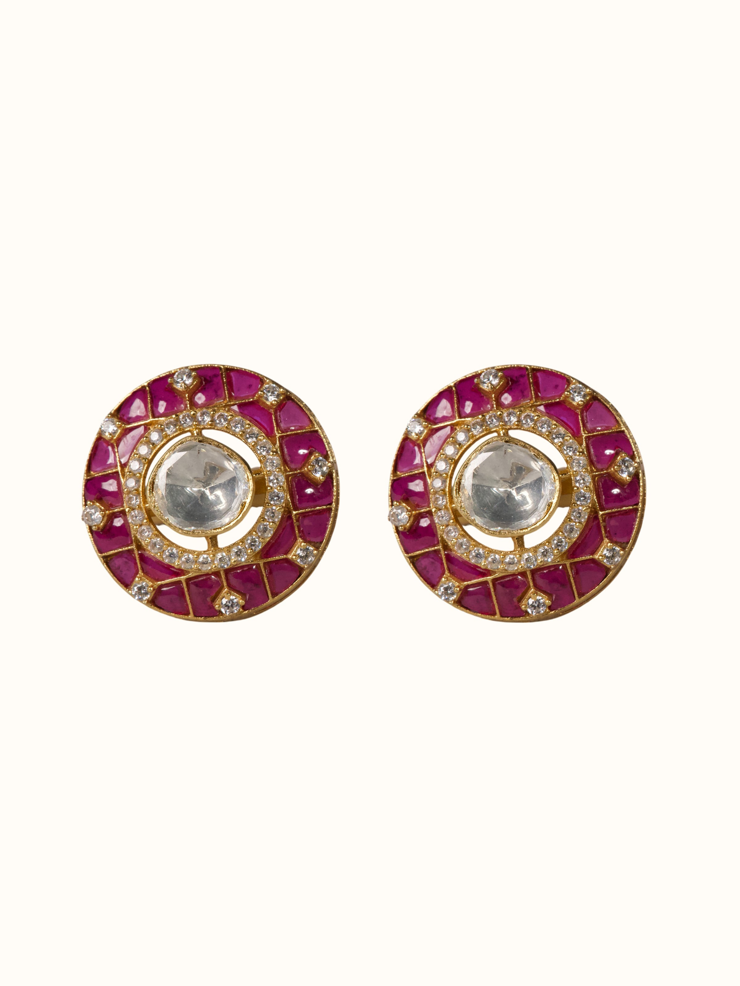 front view of silver smithing gold plated cufflinks set with polished finish