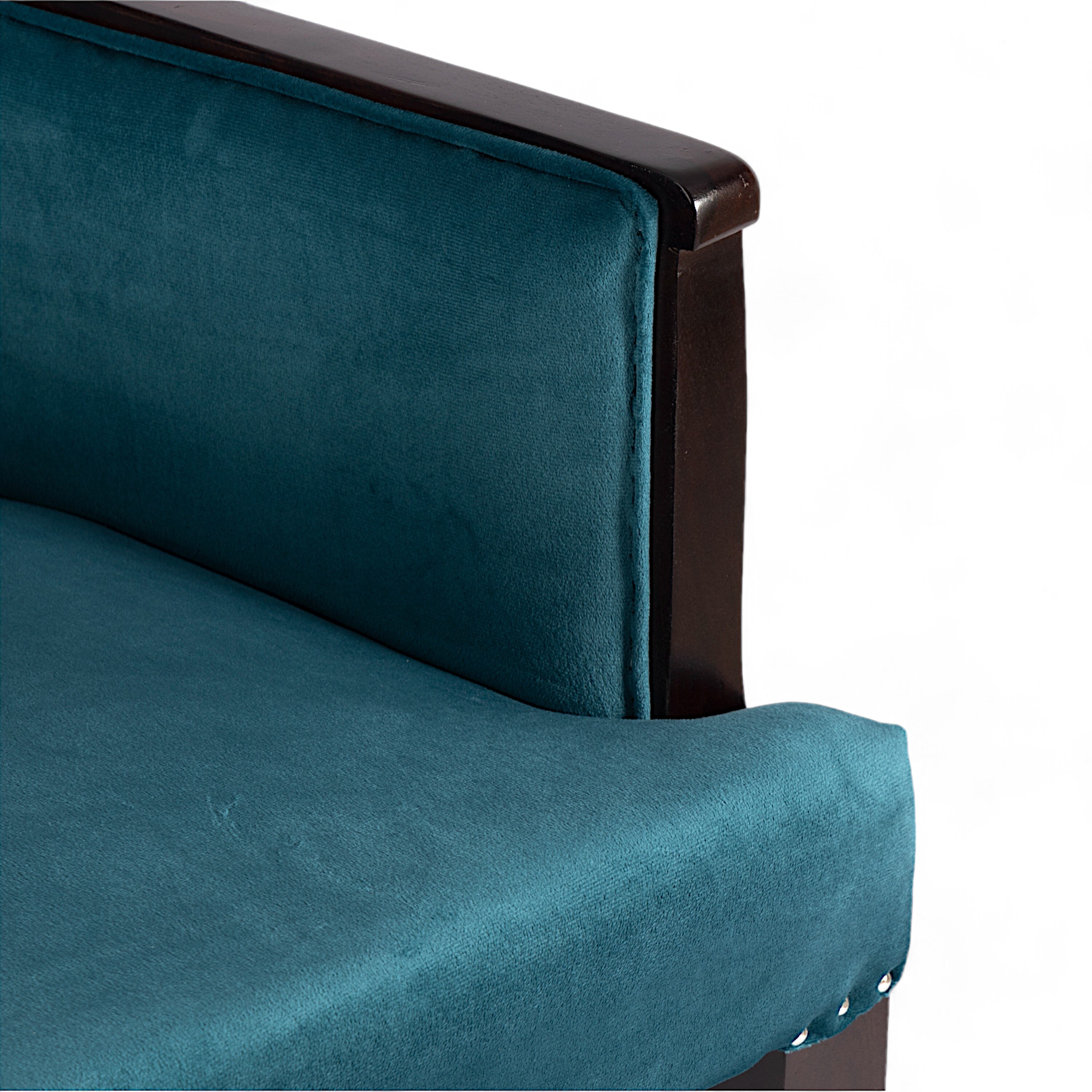 Arista Sheesham Wood Accent  Chair in Turquoise colour