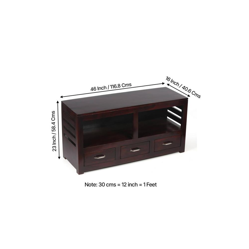 Allen Sheesham Wood Console Table in Dark Walnut Finish