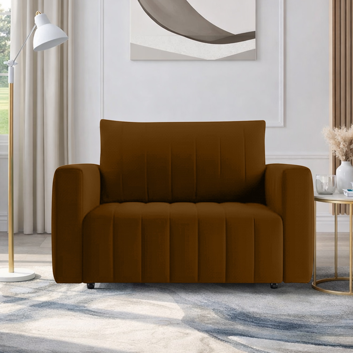 Beliss  Pull Out Sofa cum Bed  in Brown Colour - Home Lifestylez