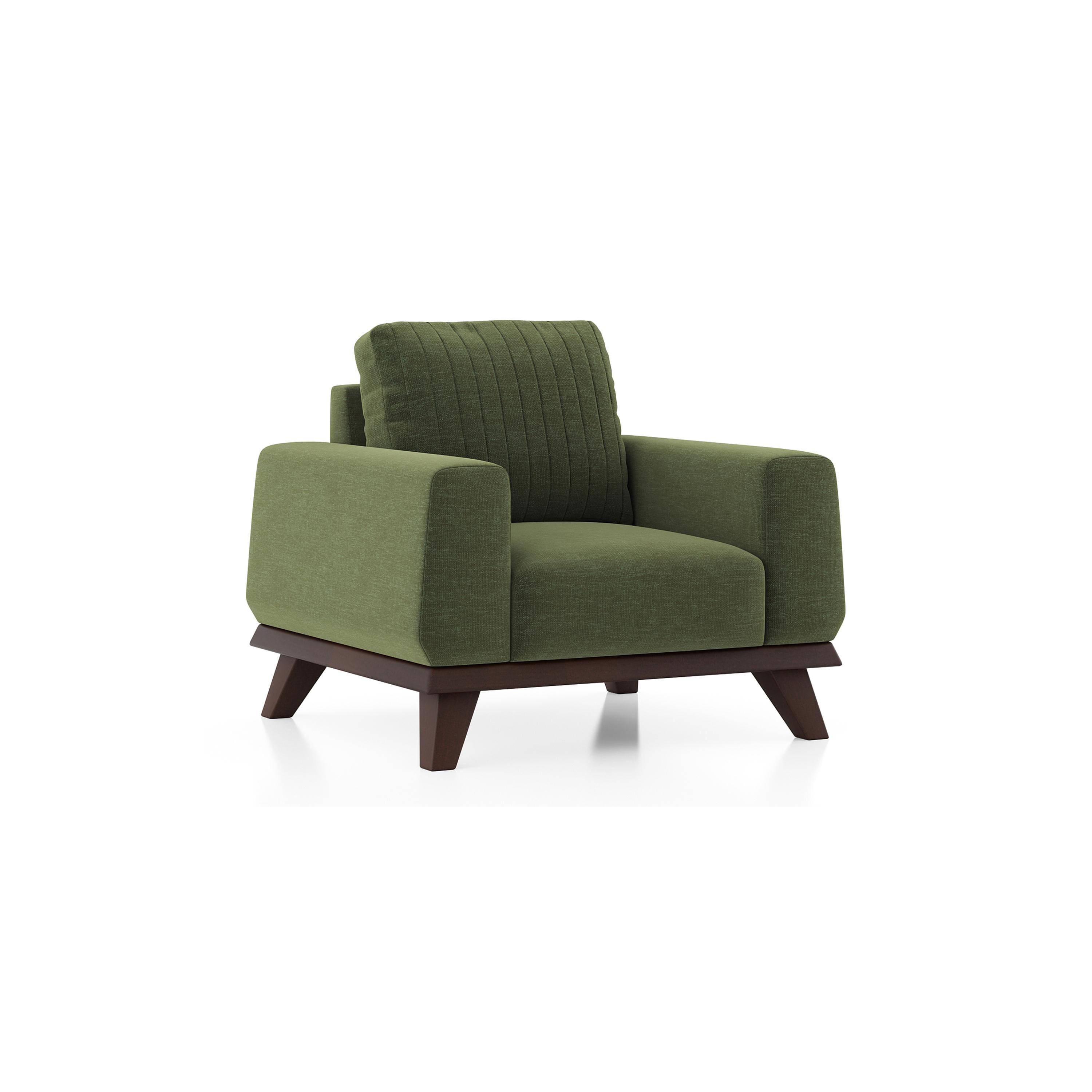 Granada Essential 1 Seater Fabric Sofa In Moss Green