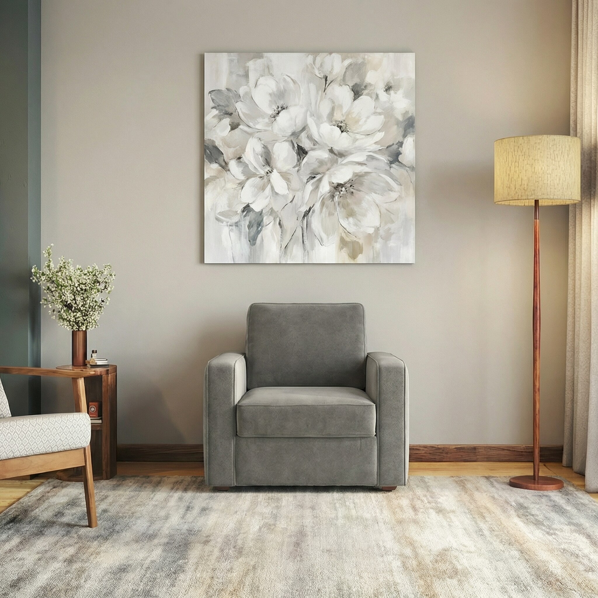 urban ladder Apollo High Back 1 Seater Fabric Sofa In Ash Grey Velvet Colour-picture-4