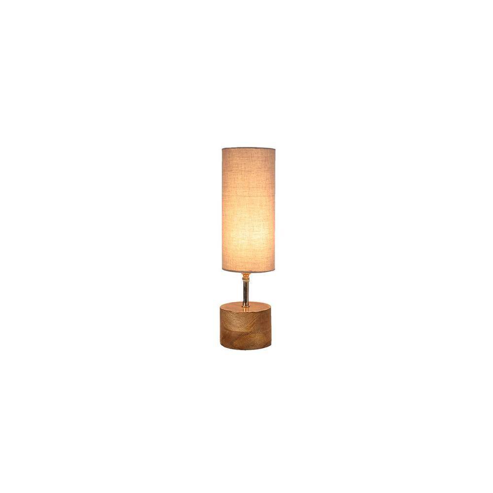 Morgan Grey cotton & solid wood table lamp