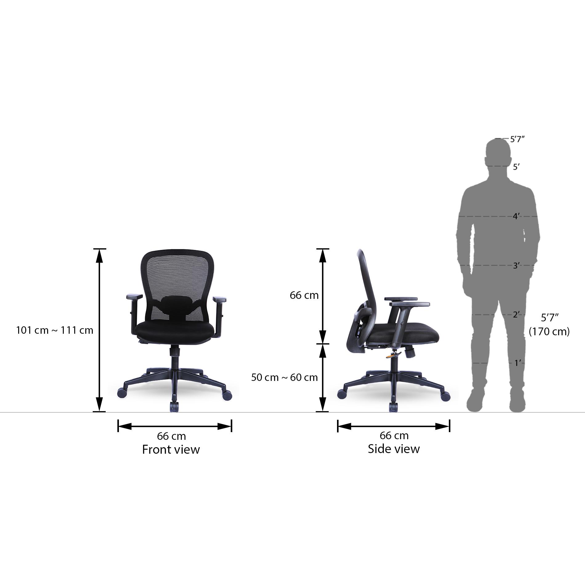 Cohen Study Chair in Black Colour