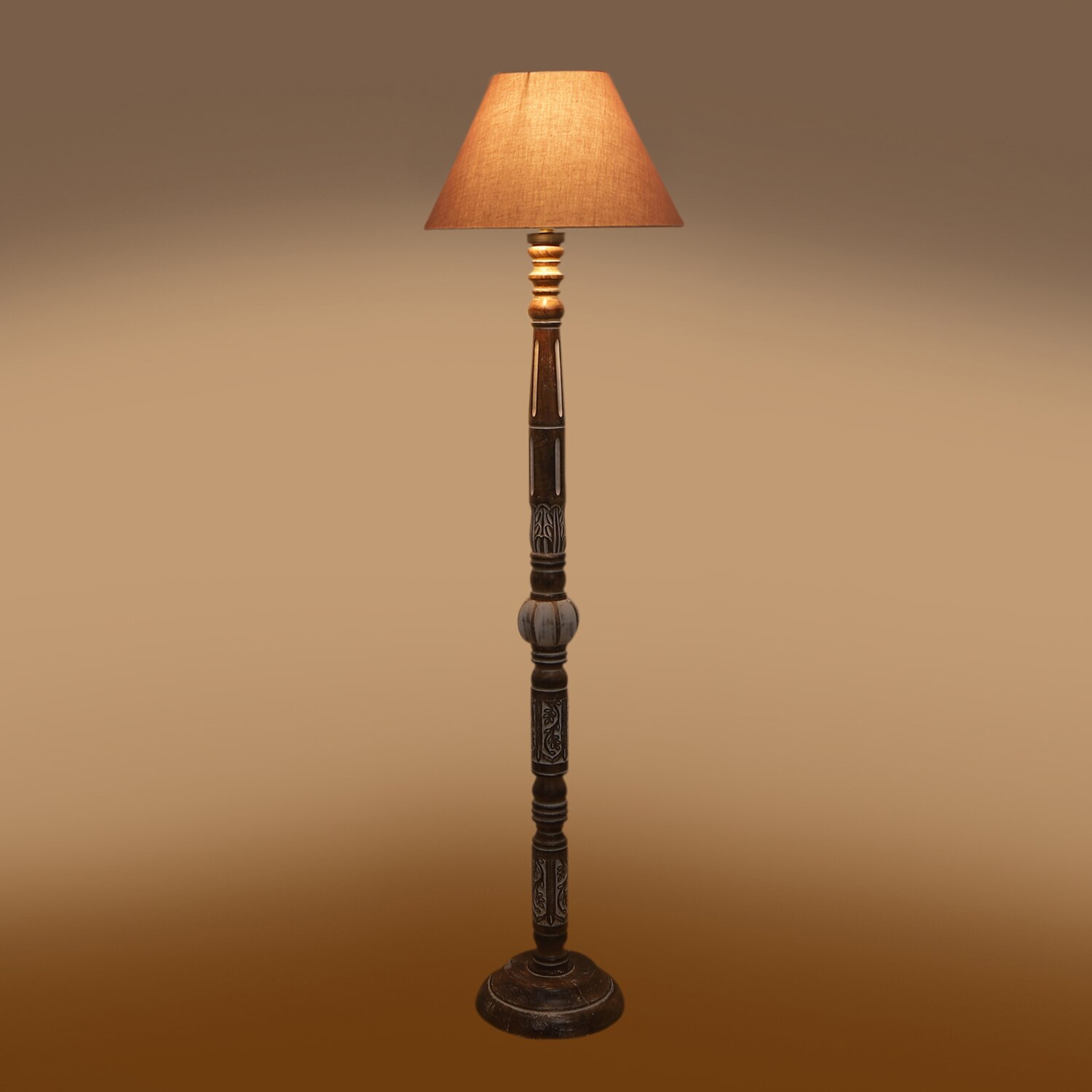 Devansh Wooden Floor Lamp