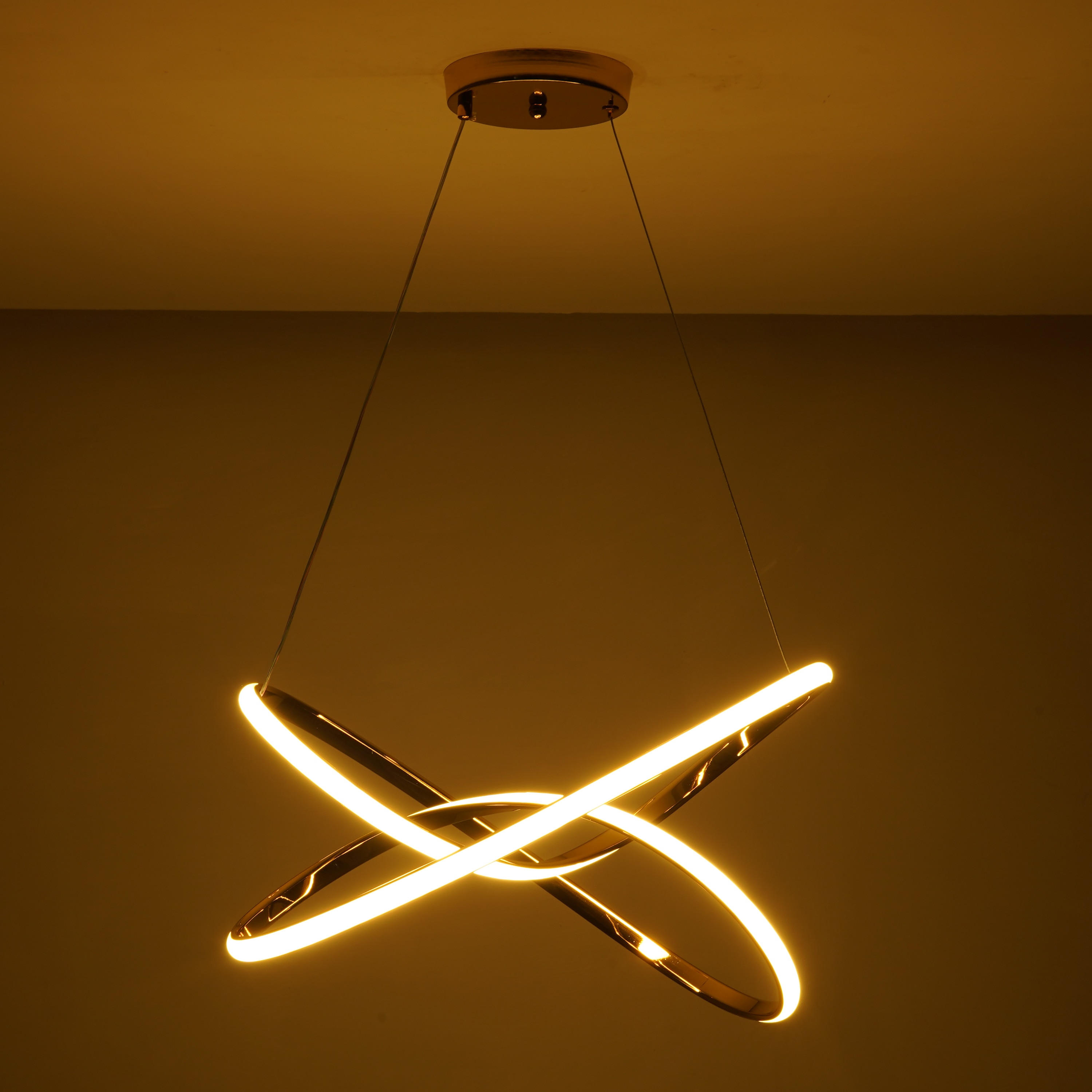 Danieli Rose Gold 3 Colour Led Chandelier Ceiling Light