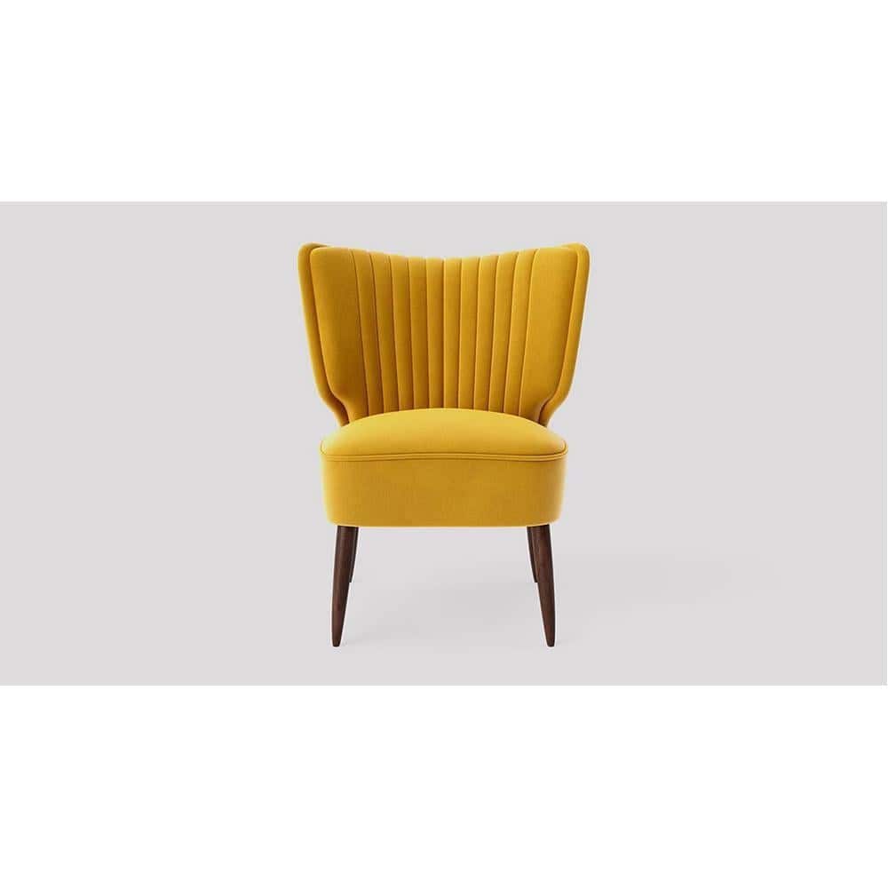 Duke Accent chair Velvet in Yellow Color