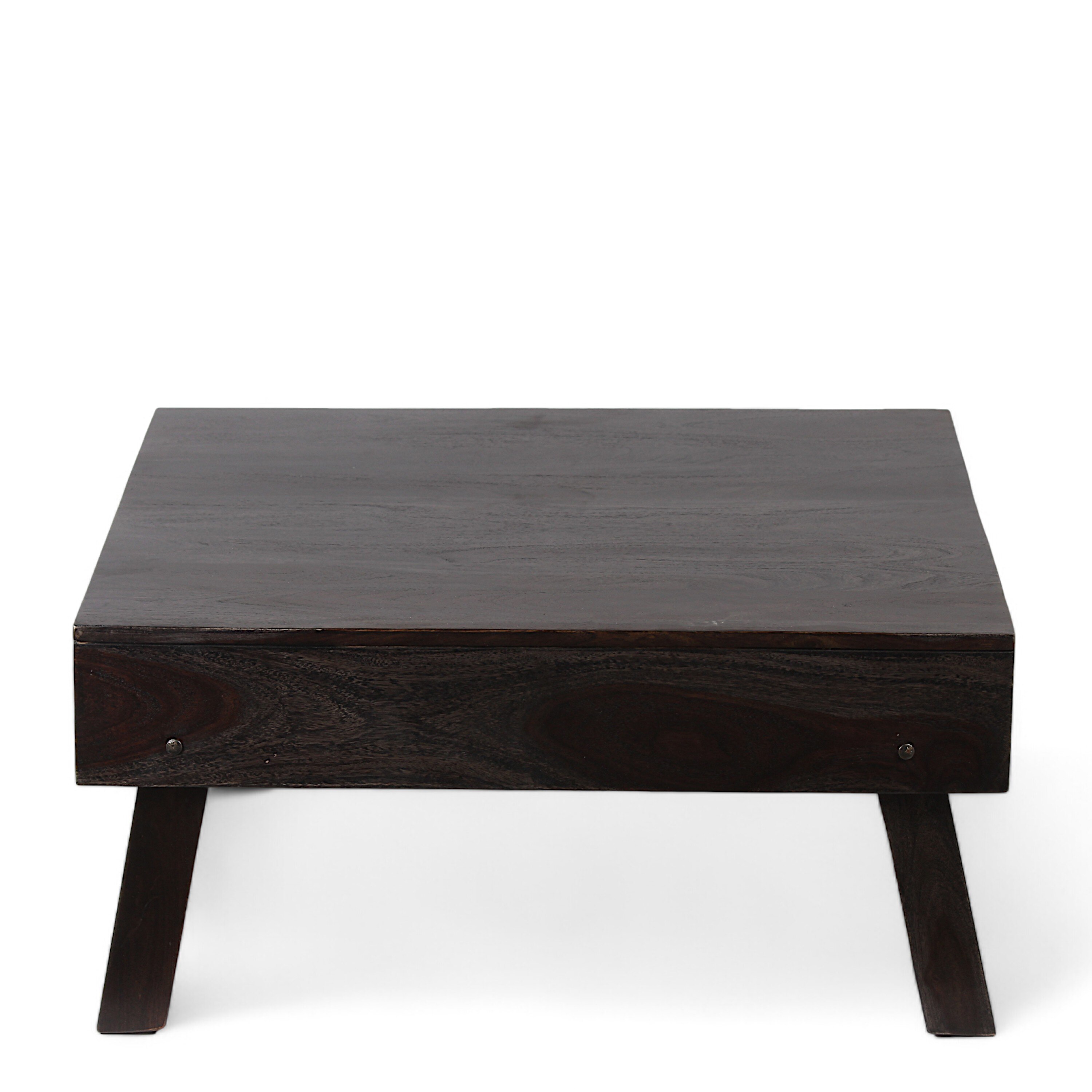 Bradford Sheesham Wood Coffee Table With Foldable Legs In Mahogany Finish