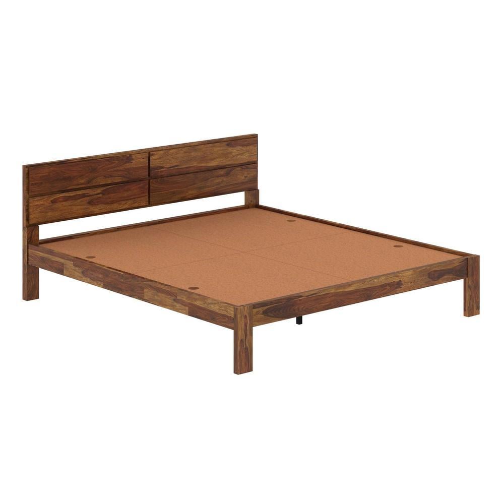 Simplicity Solid Wood King Size Non Storage Bed In Provincial Teak Finish
