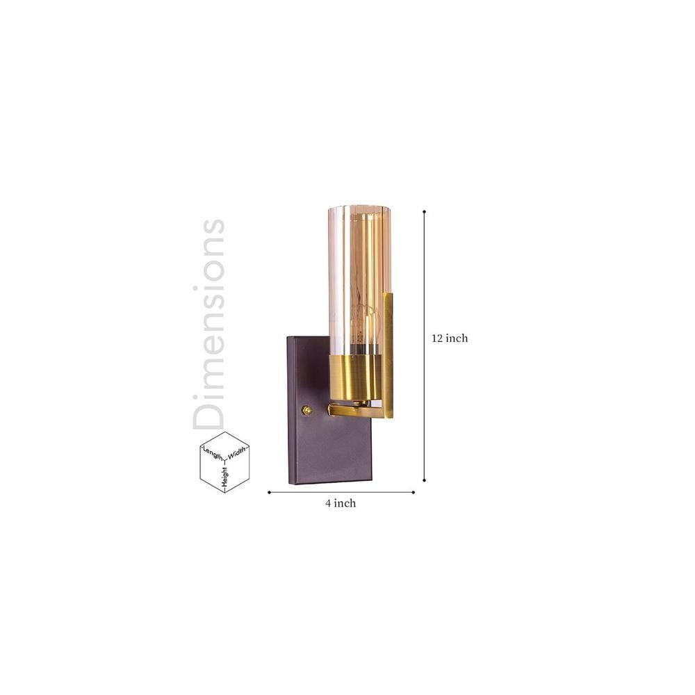 Brass Grove Amber Glass Wall Light