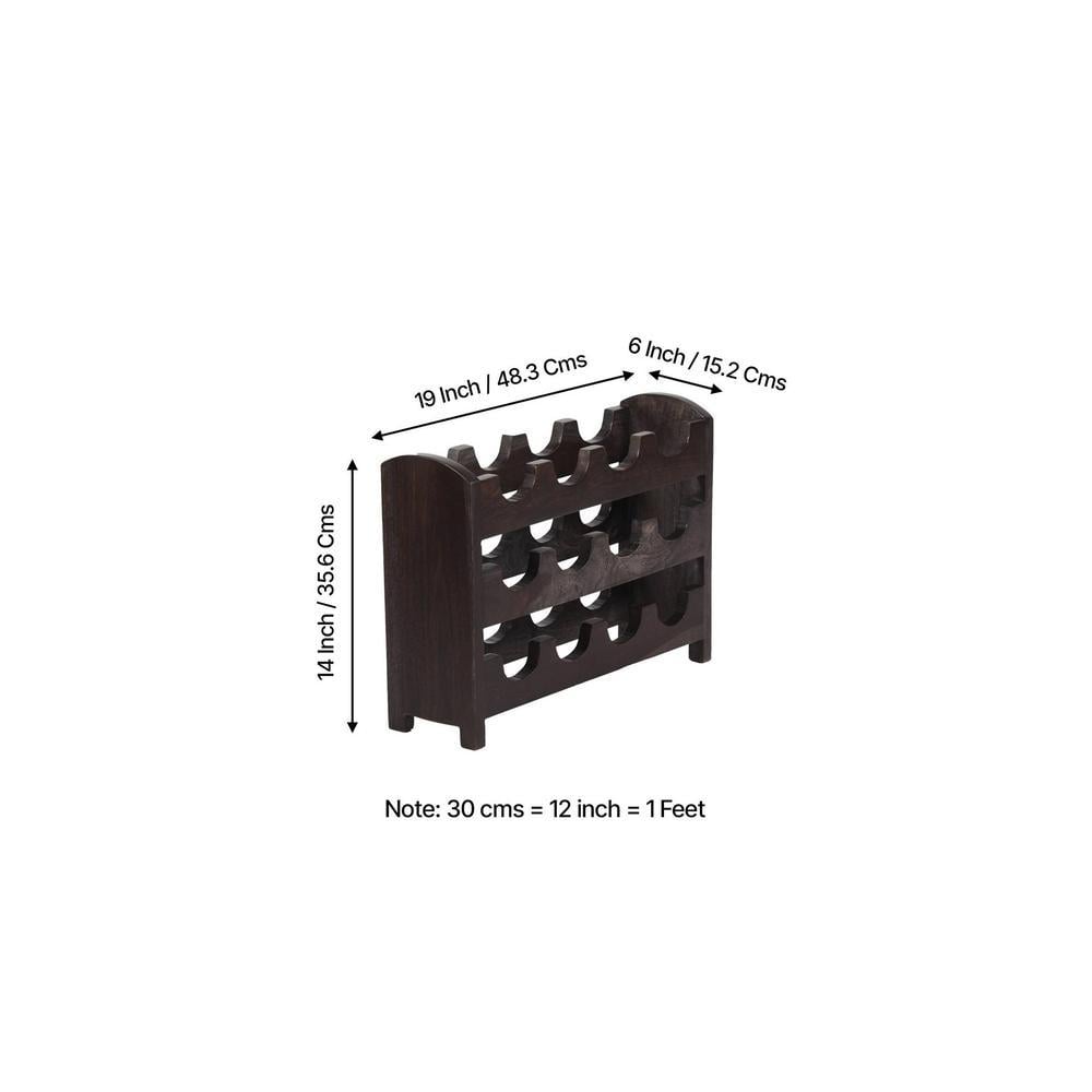 Kassel Sheesham Wood Wine Rack for 12 Bottles in Mahogany Finish