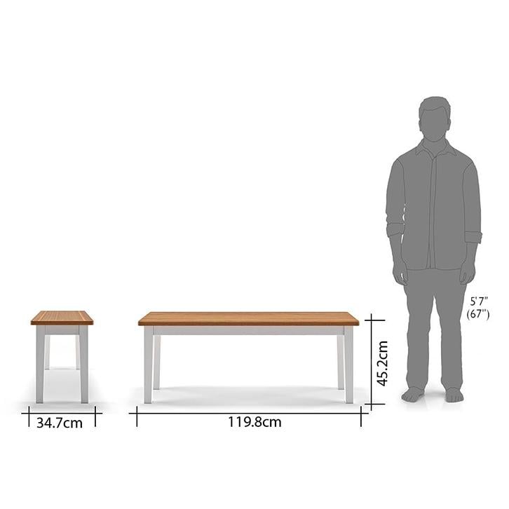 Diner Solid Wood Dining Bench In Golden Oak Finish