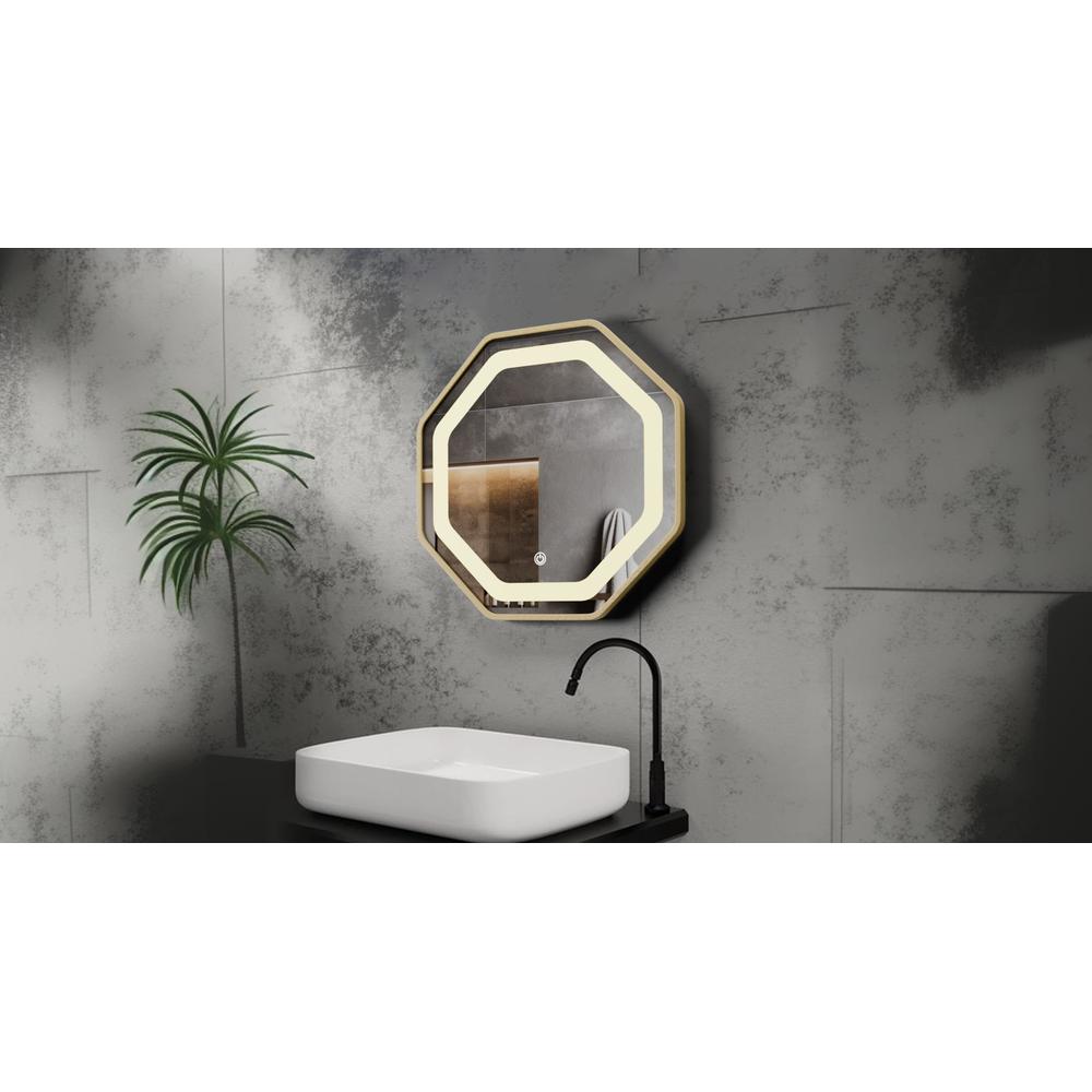 Aluminium LED Octagon Decorative wall mirror by elegant arts and frames (Mirror size 500 mm)