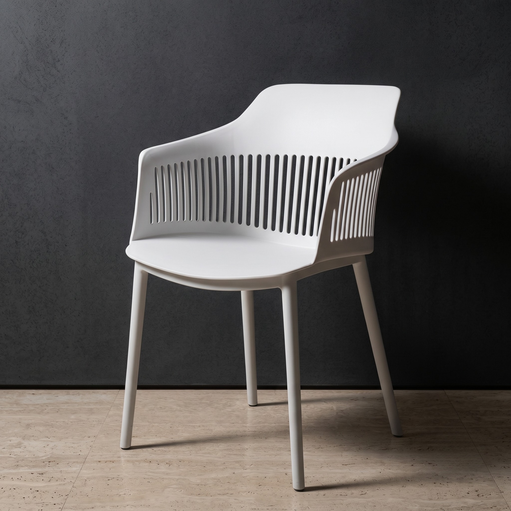 Kepler Brooks Senora Cafeteria Dining Chair in White Colour - Kepler Brooks