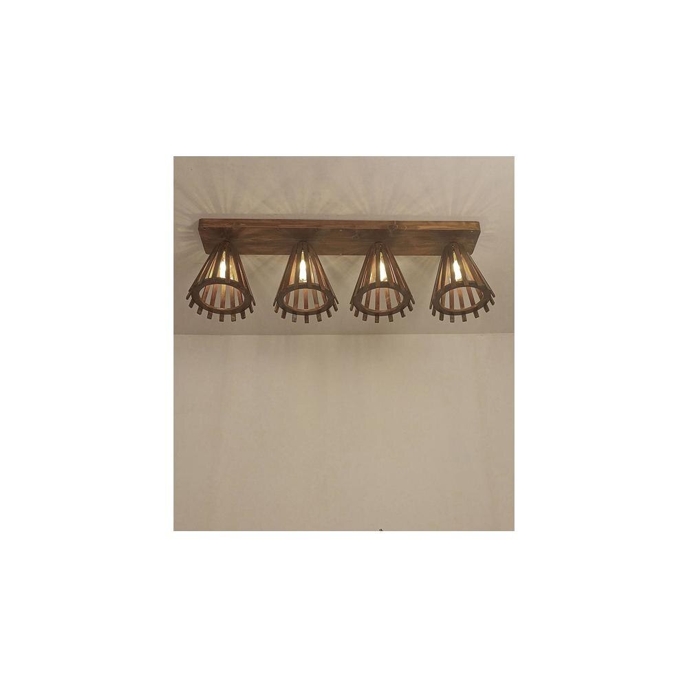 Funnel Brown Solid Wood Ceiling Light
