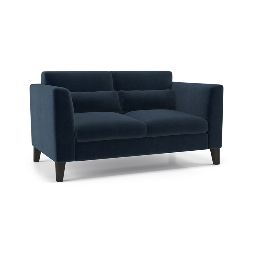 Lewis Sofa Set (Colour : Sea Port Blue Velvet, Cushion : Soft, Seater : 2+1+1)