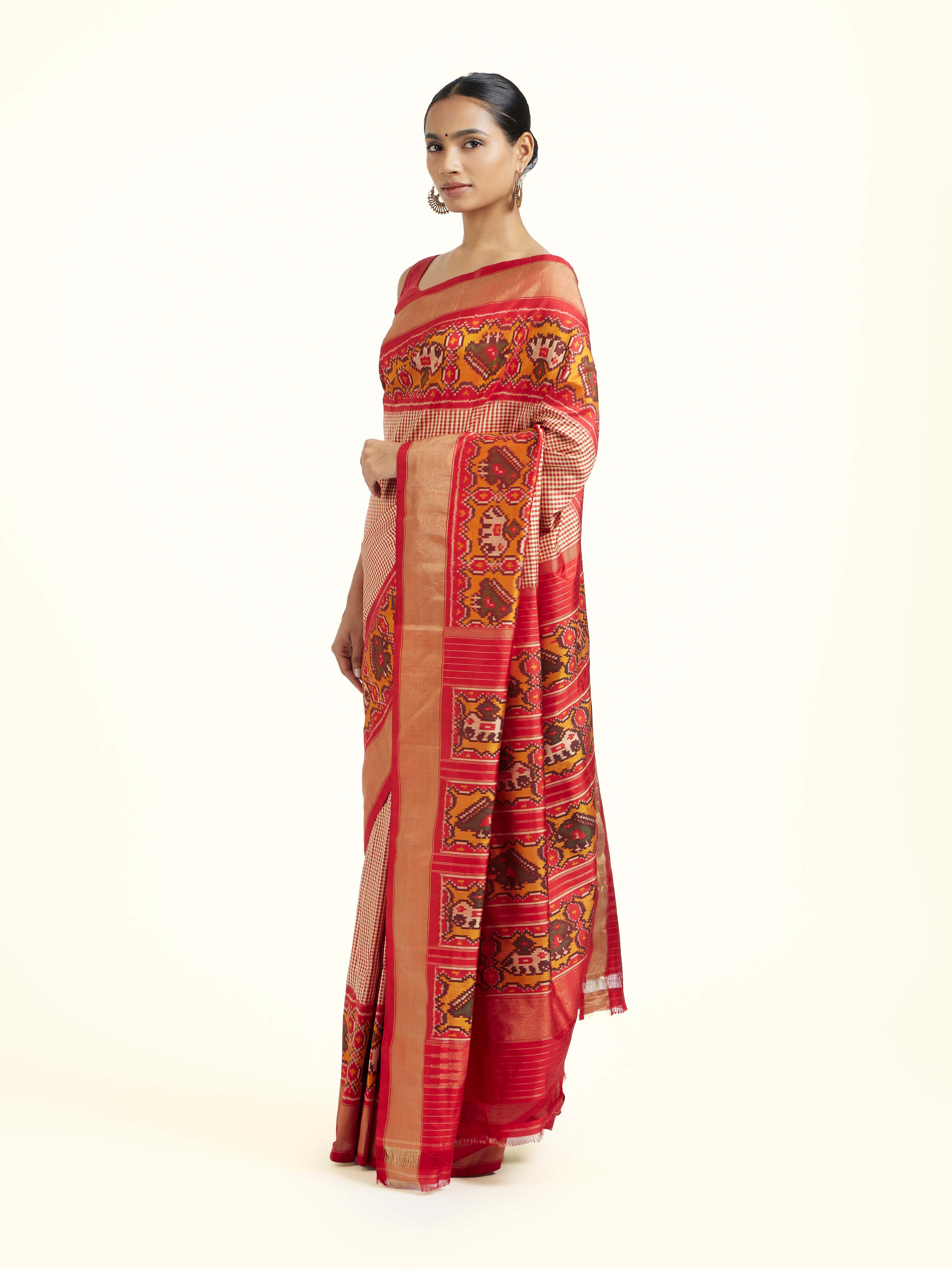 Blue Mulberry Silk Pochampally Weft Ikat Saree