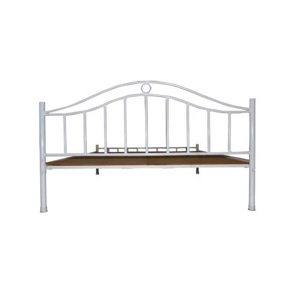 Morris Metal Queen Size Non Storage Bed In White Finish