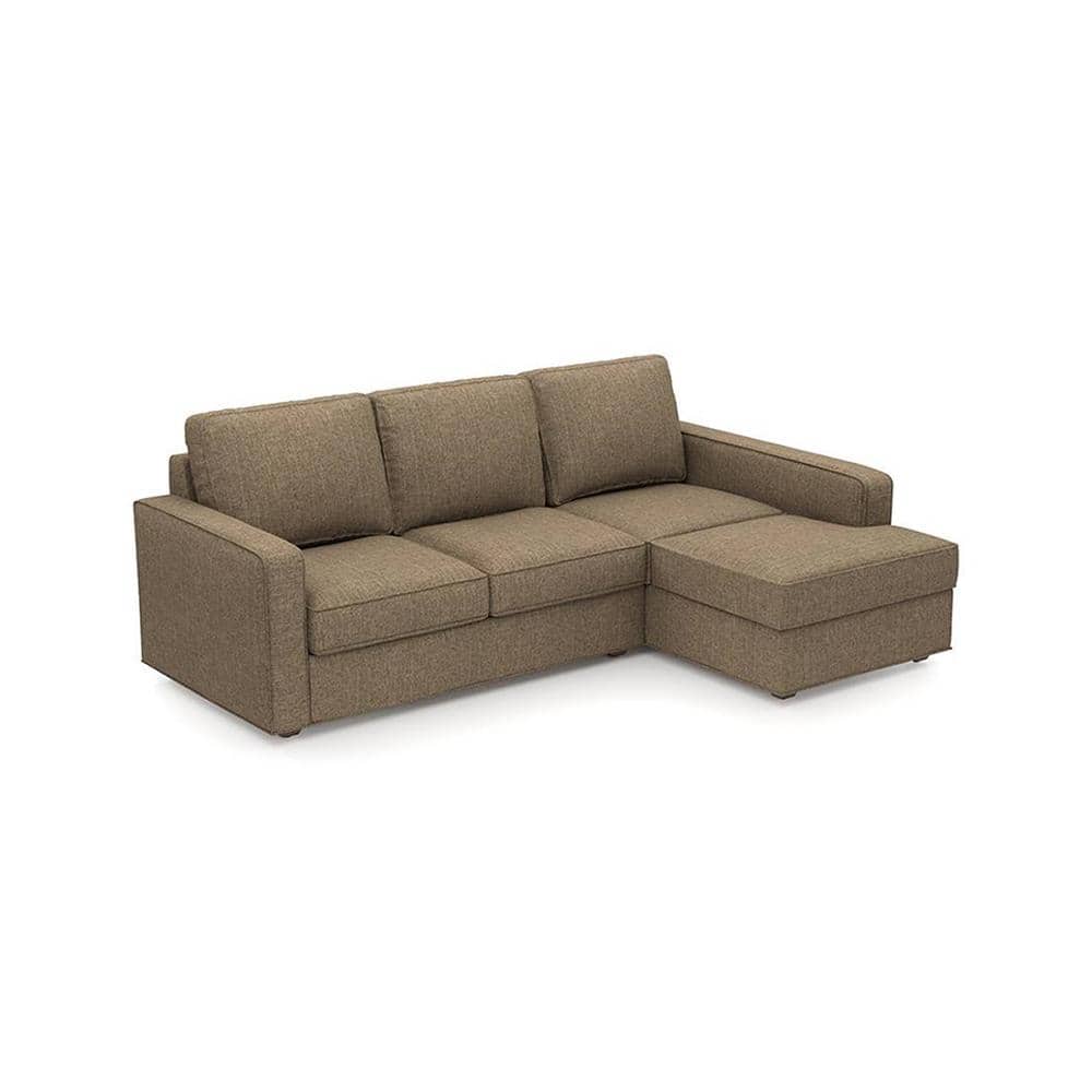 Apollo Compact Sofa (Colour : Dune, Cushion : Soft, Back Type : Regular, Seating Capacity : Right Aligned 2 Seater + Right Aligned Chaise + Ottoman)