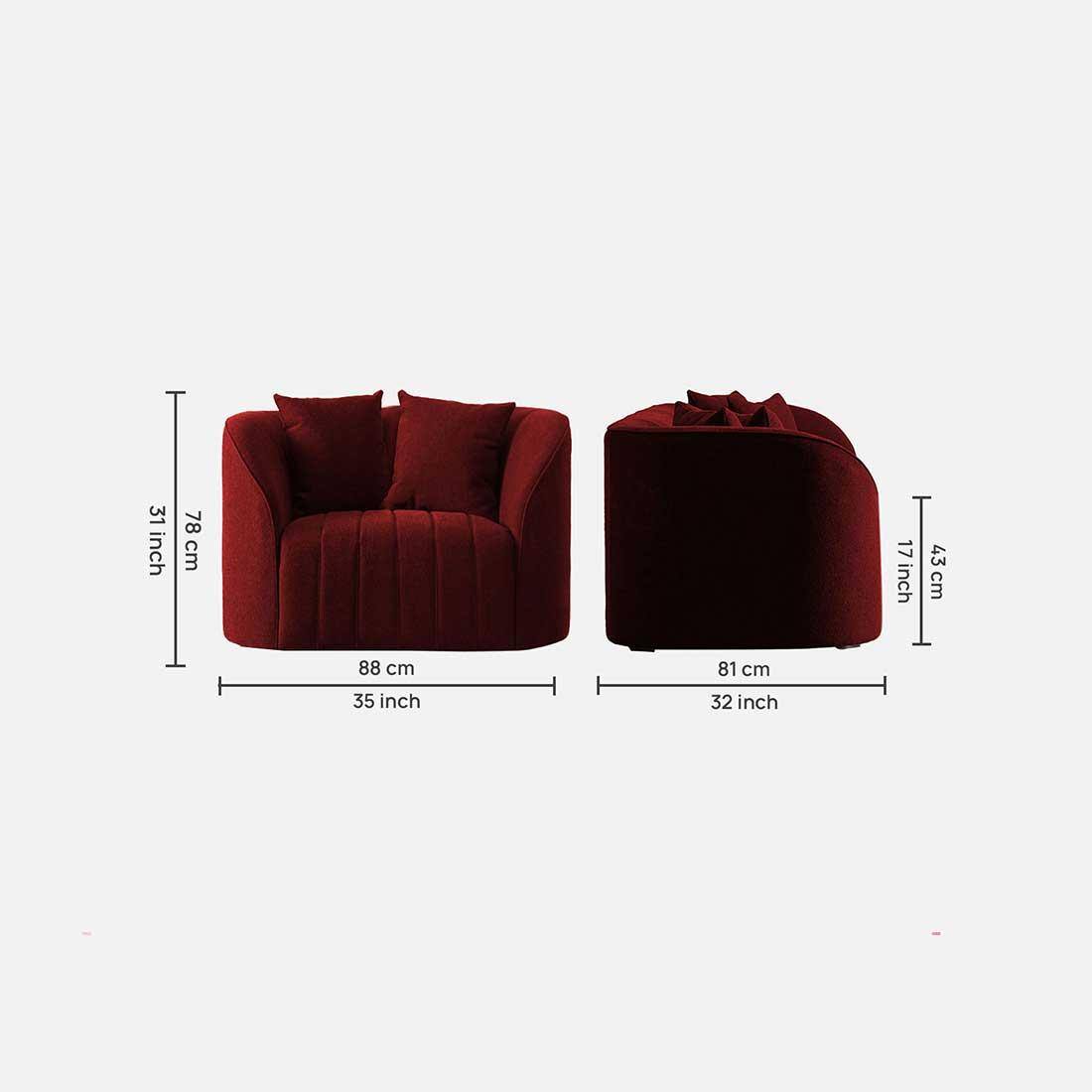 Baiwang Fabric Sofa (Maroon)