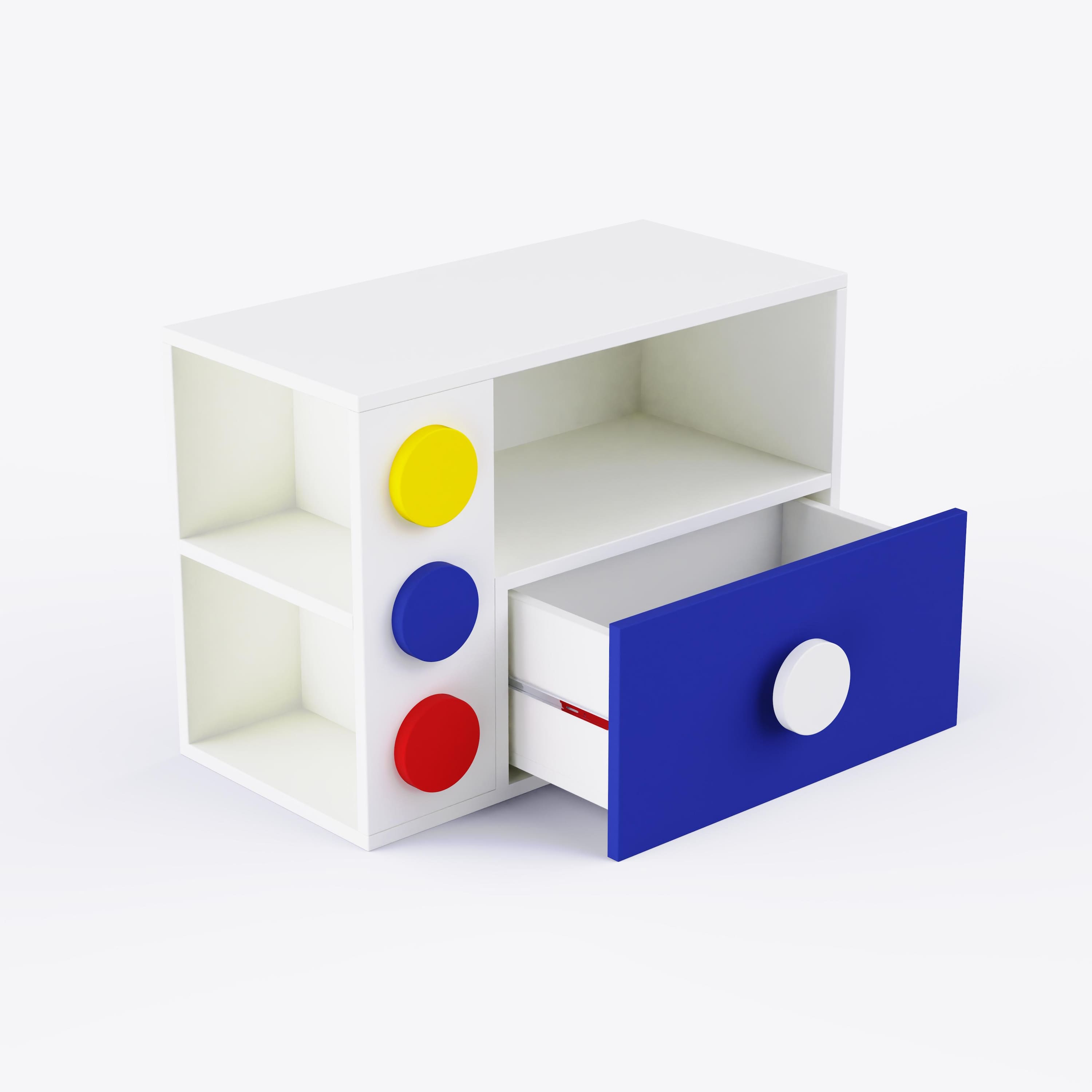 Building Blocks Storage Unit In White & Blue Colour