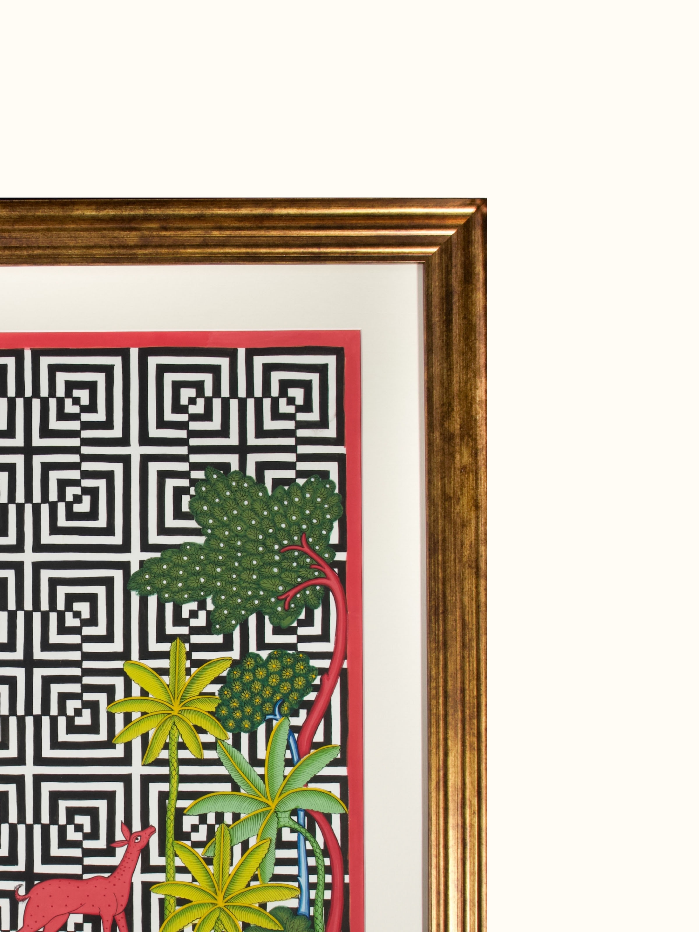 Deer Forest Geometric Illusion Pichwai Painting