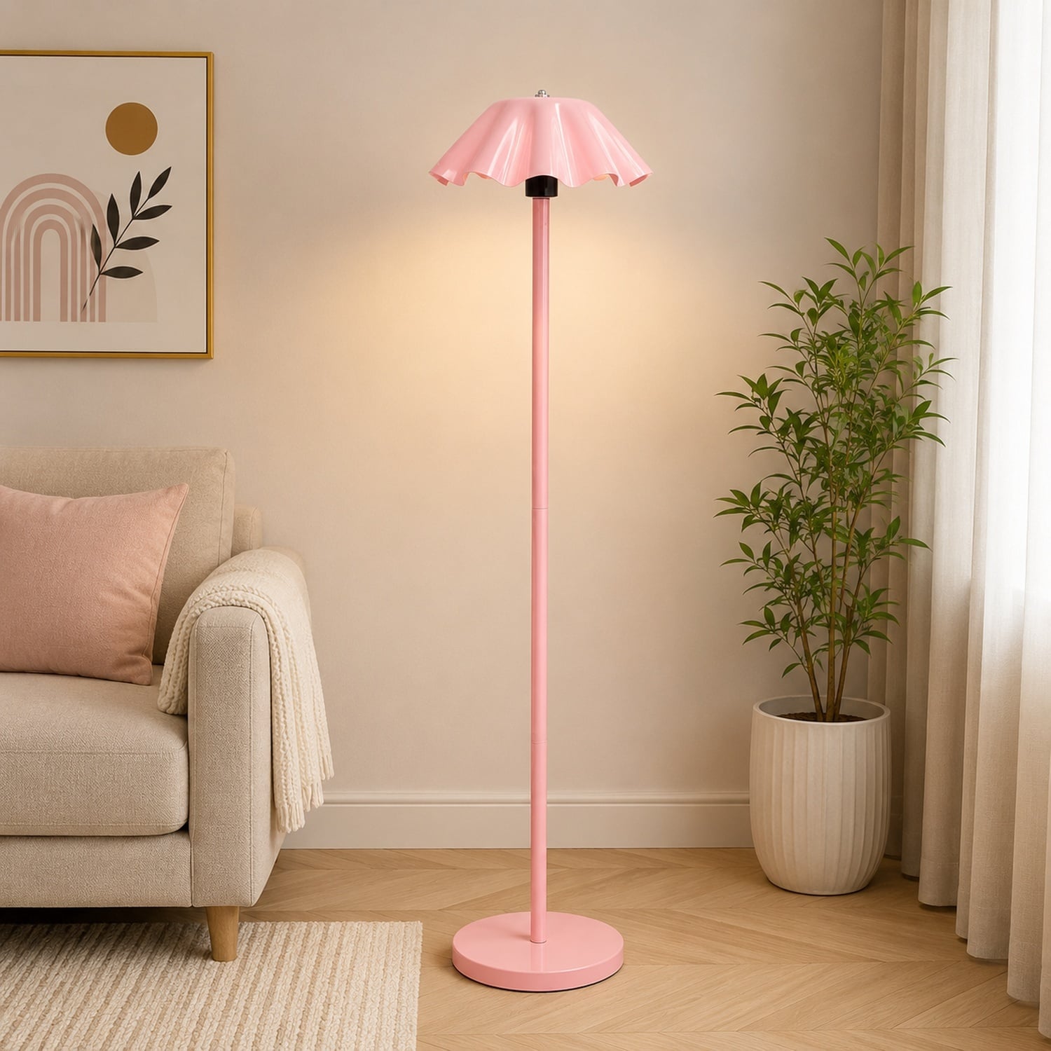 pristine interiors Dome Floor Lamp in Pink Colour-picture-19