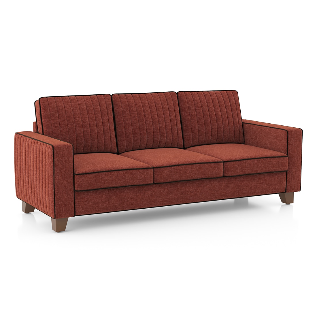 Apollo Neo Sofa (Colour : Dark Coral, Seating Capacity : 3 Seater, Cushion Type : Hard, Back Height : Regular Back)