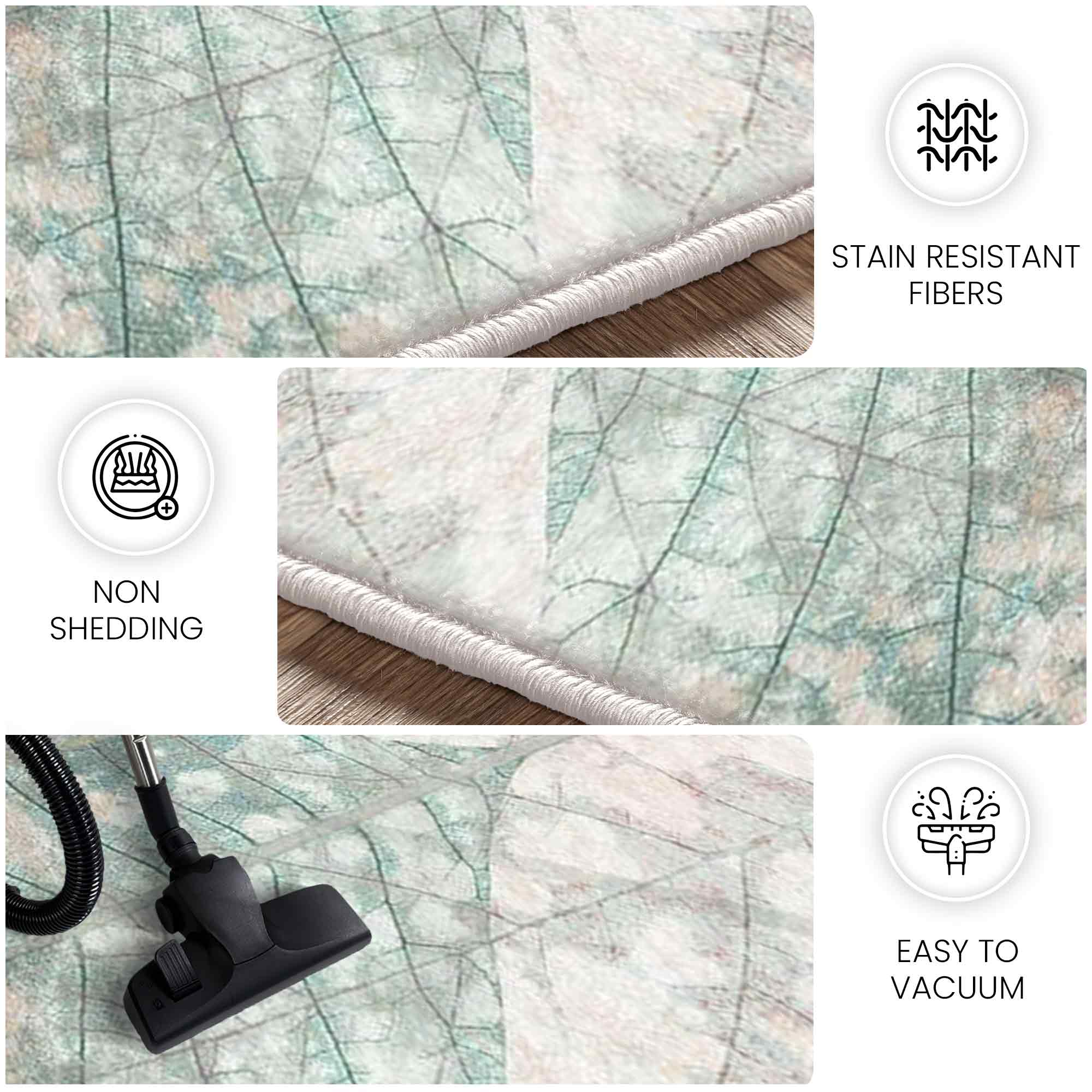 Leaf Design Cotton Rug 5x8 Feet