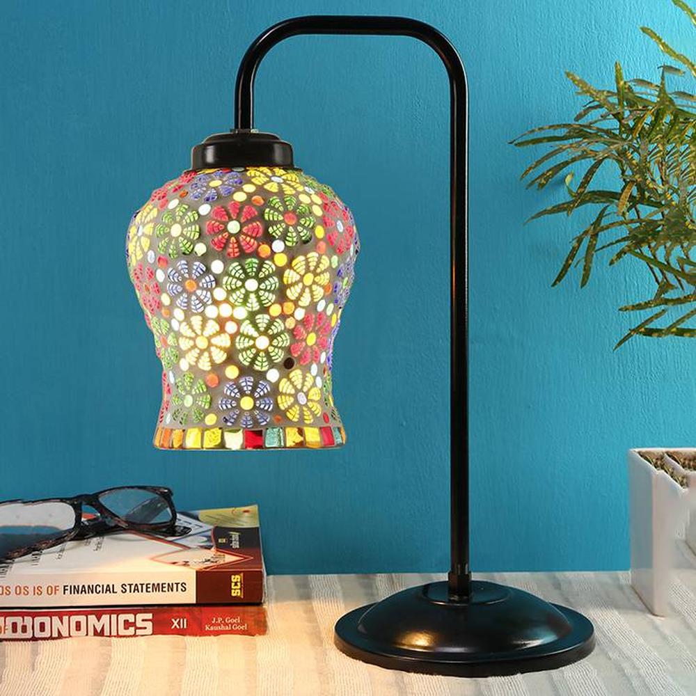 Alani Multi color Mosaic Glass Iron Table Lamp