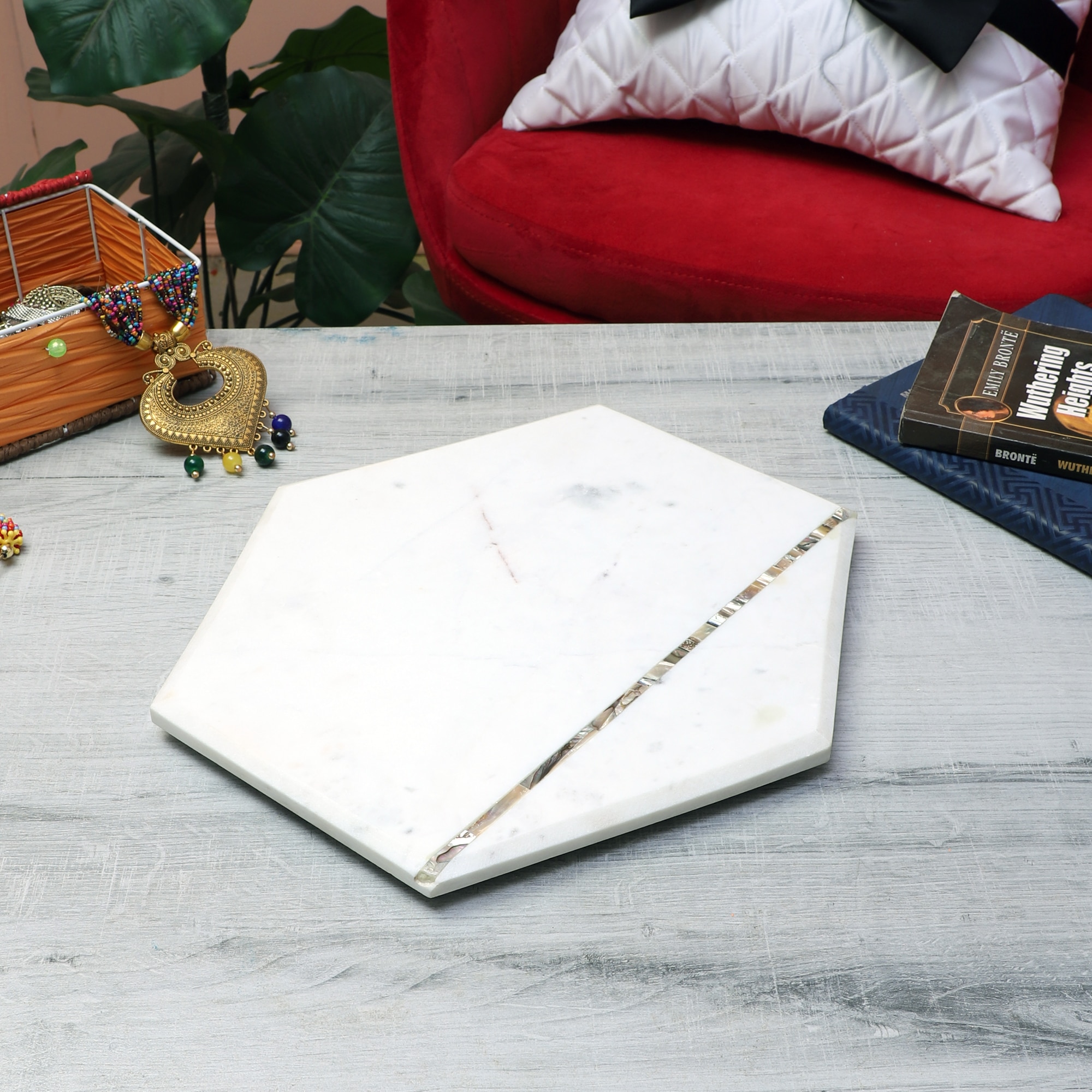 Marble mop line Hexageon Platter - NikkisPride