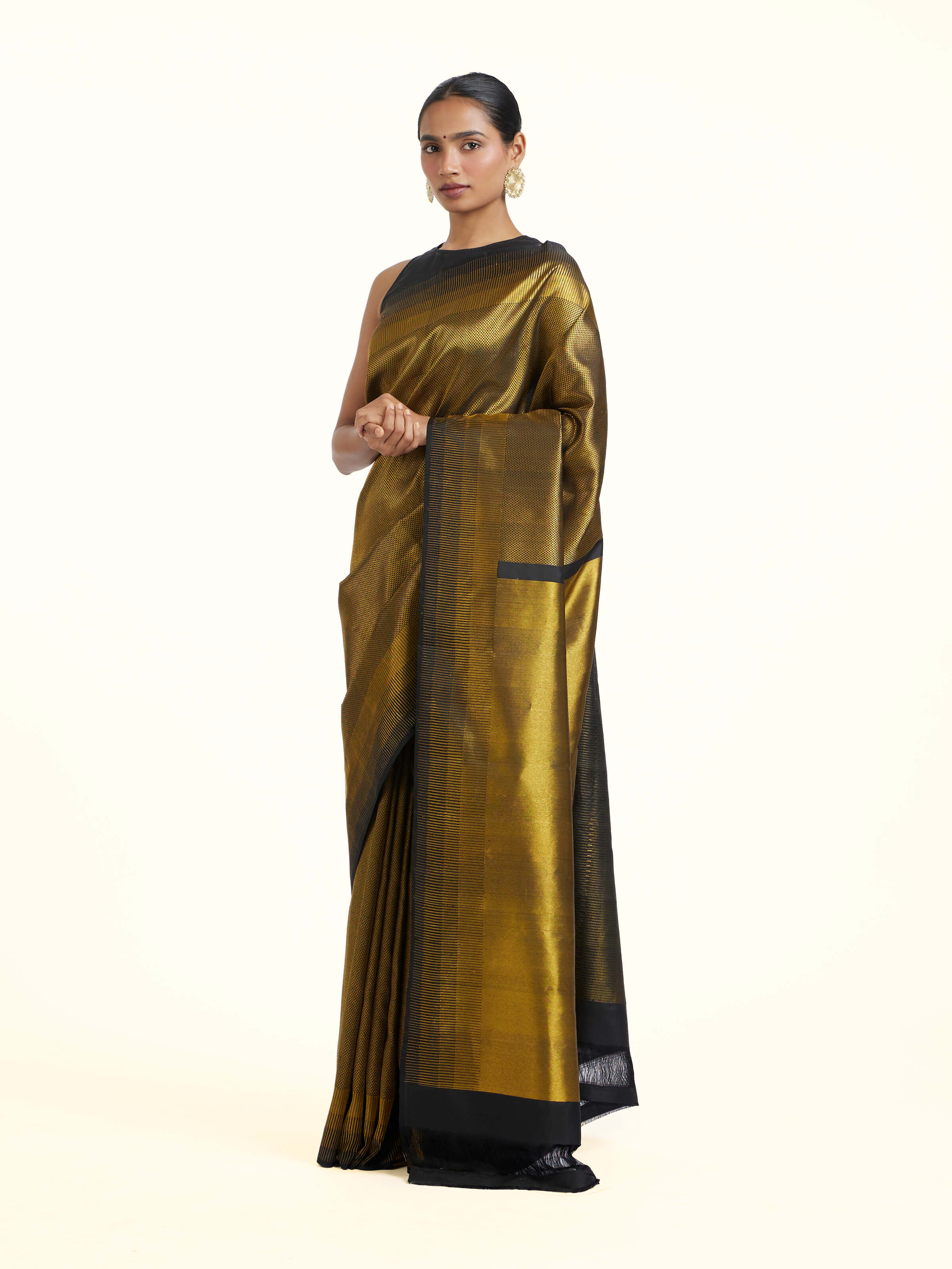 Gold Silk Handloom Zari Saree