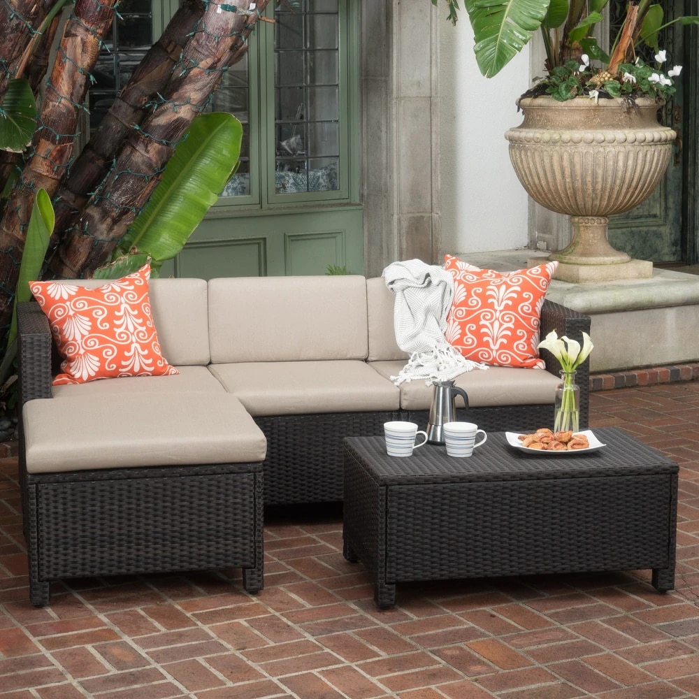 Magnolia  Outdoor Set in Black Colour (1 Sofa, 1 Ottoman & 1 Table) - Carrybird