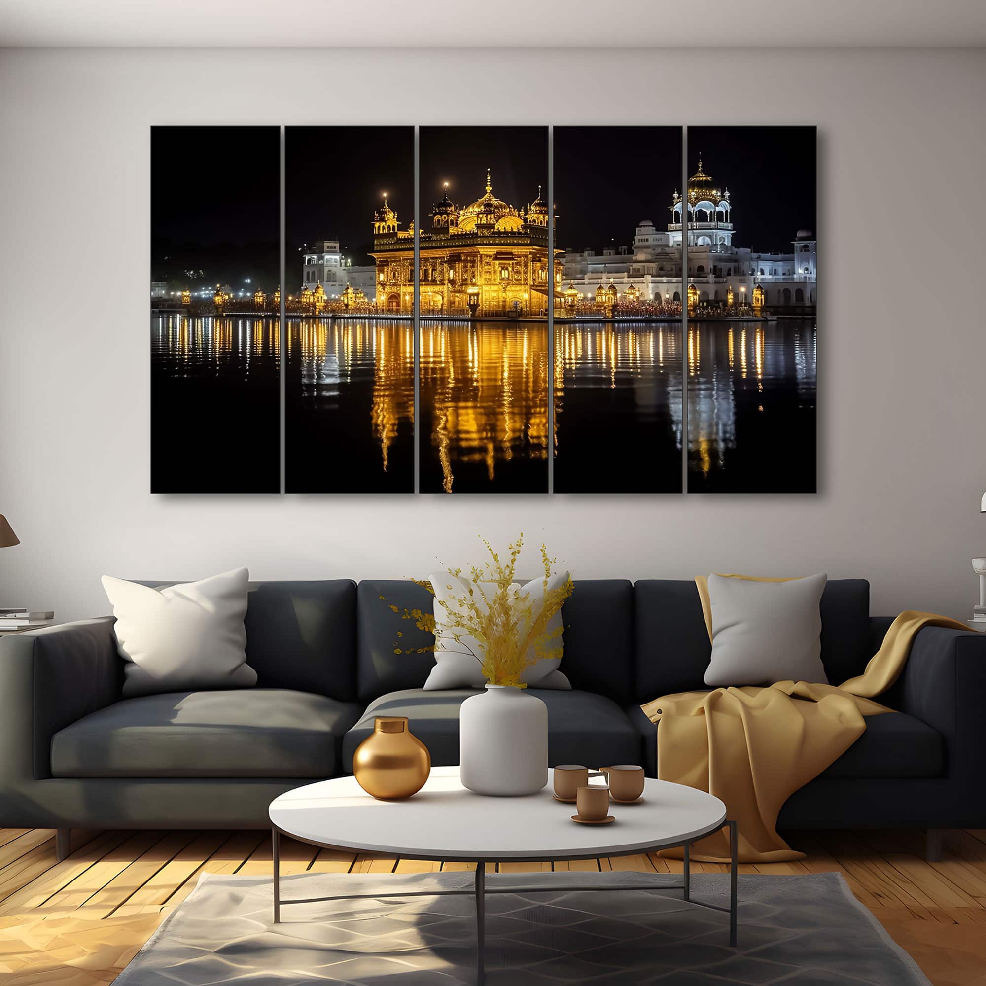 The Castle Decor Golden Temple Wall Art Painting Design 2 - The Castle Decor