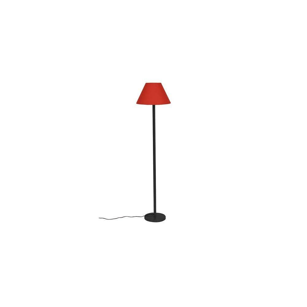 Clyde Orange Fabric Shade Floor Lamp with Black Iron Base