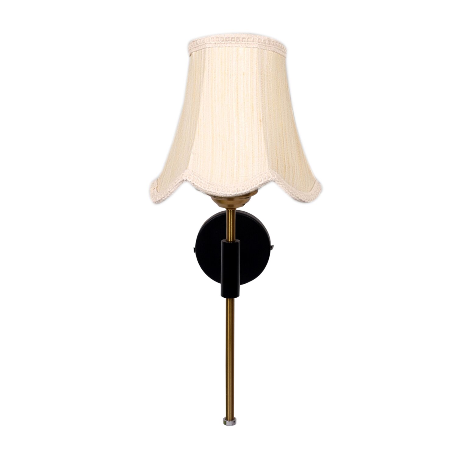 Devansh Metal Wall Mounted Lamp With Off-White Cotton Shade