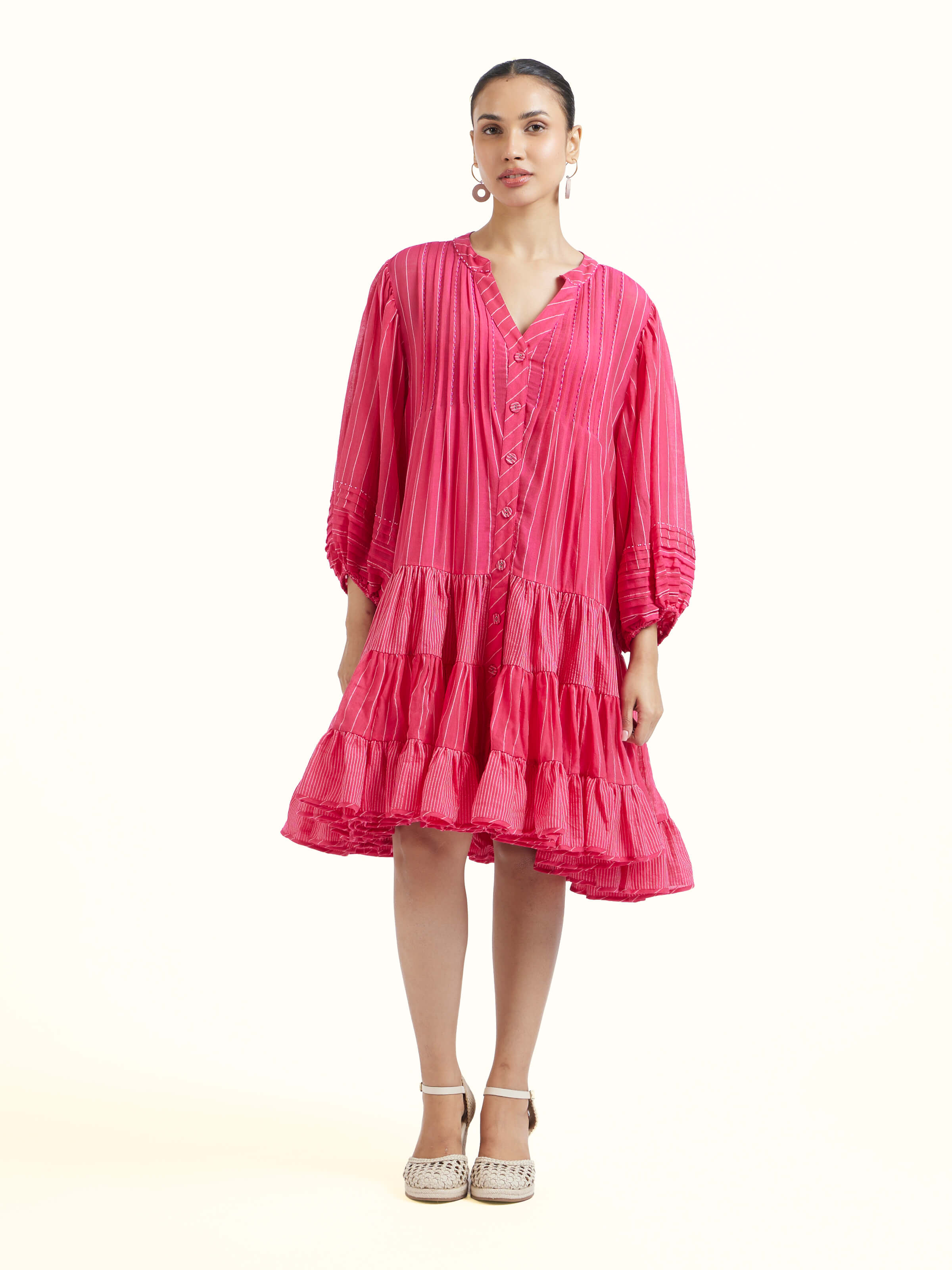 Pink Bengal Handloom Dress